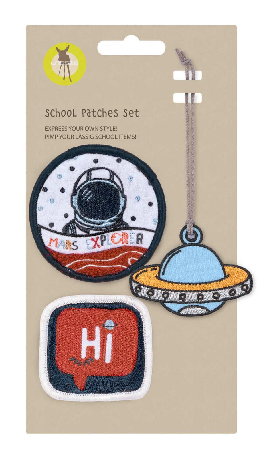 LÄSSIG Trailer and Patches Set/School Patches Set Space