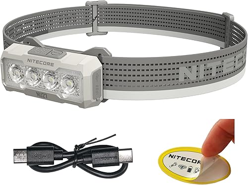 Miniatura 10 de Nitecore NU27 - Linterna frontal de campamento para correr de 600 lúmenes, USB-C recargable con luces blancas cálidas, neutras y frías, luz roja