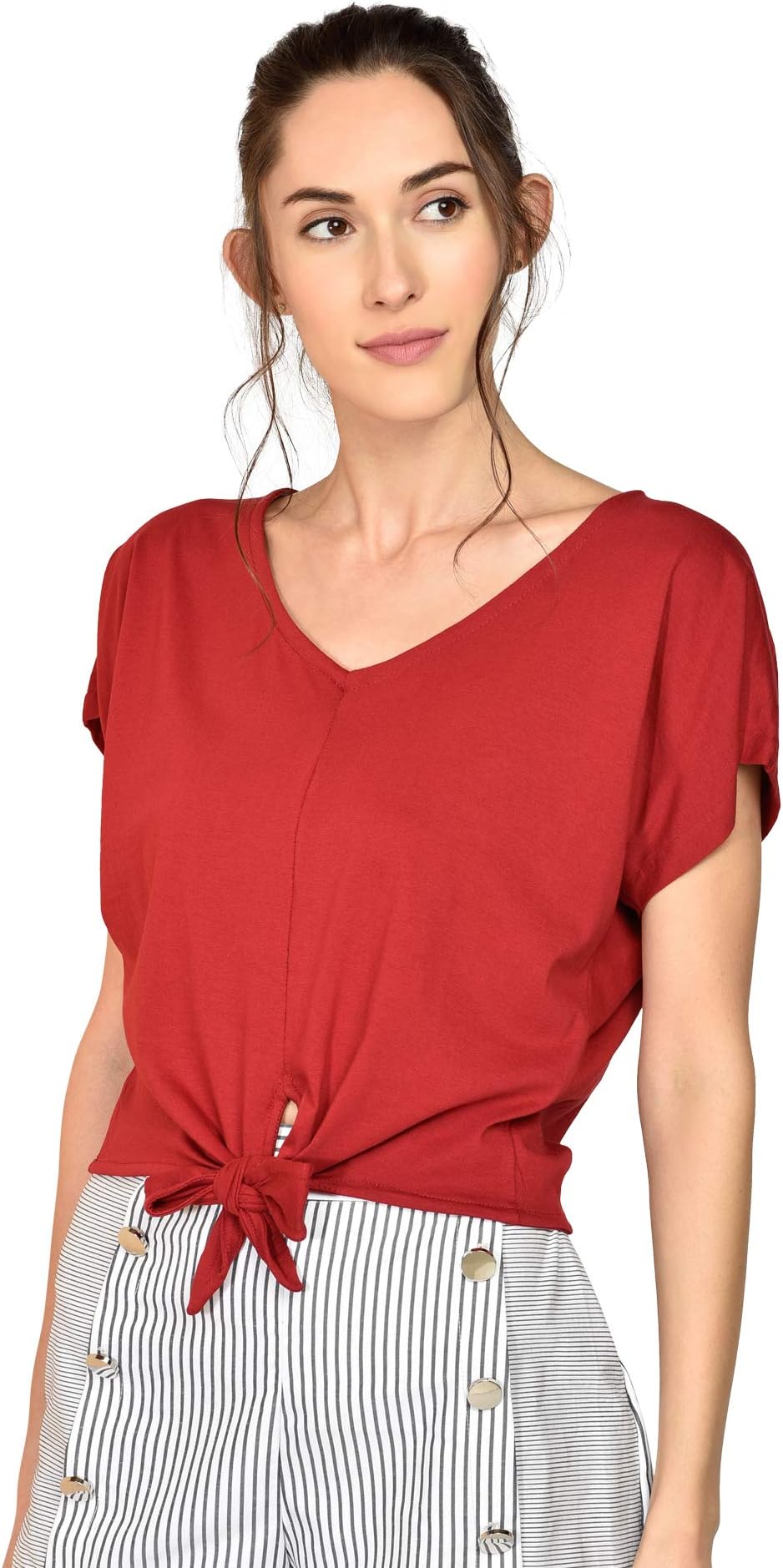 ChimpaaanzeeWomen V Necked Front Knot Top