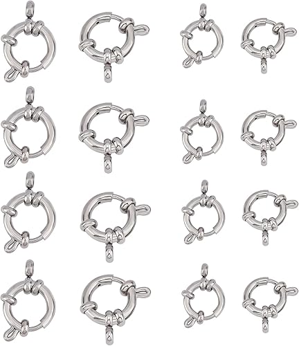 Vista 28 de UNICRAFTALE 8 cierres dorados de resorte de acero inoxidable, cierre de anillo cerrado, cierre de superficie lisa, conectores para fabricación