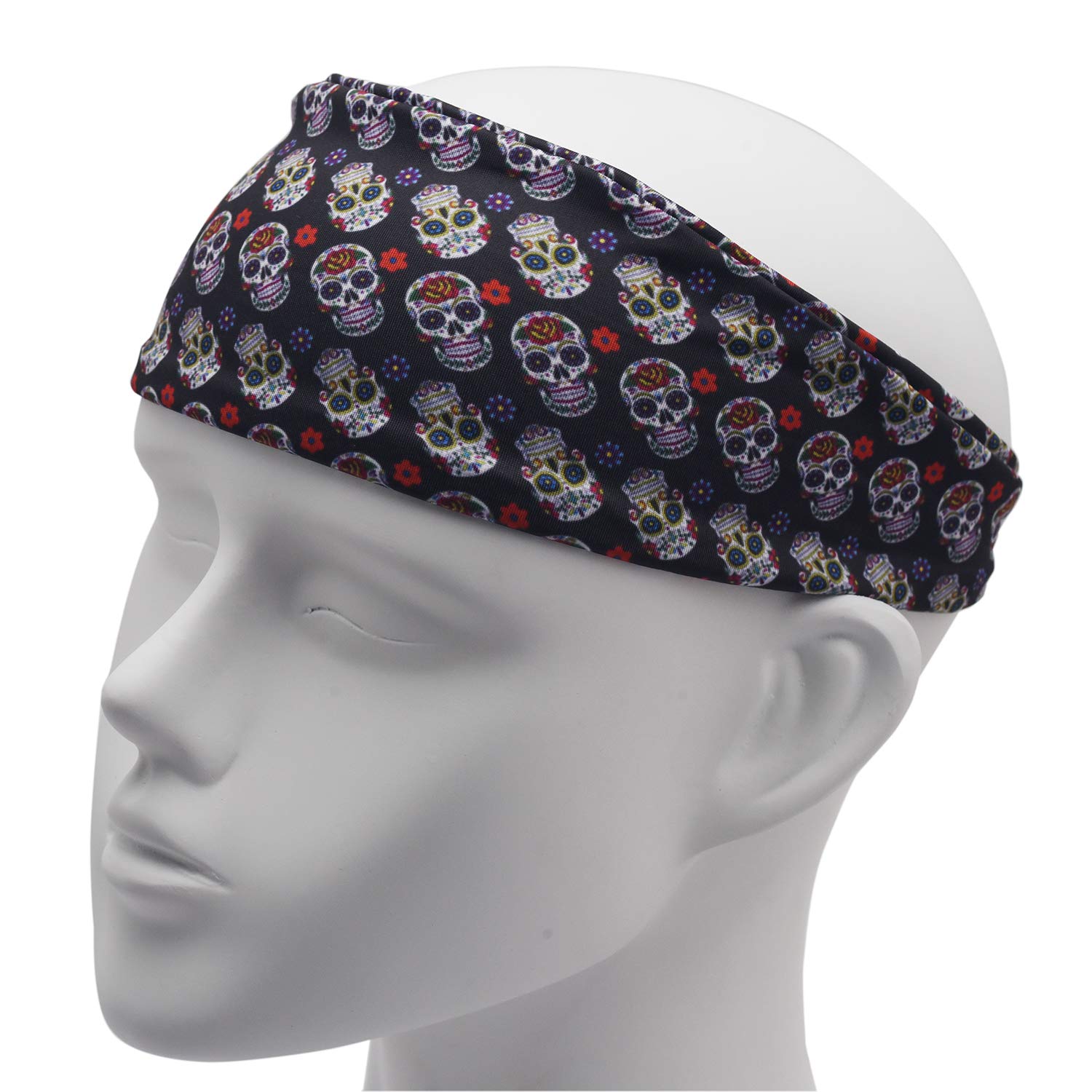 LParkin Sugar Skull Einhorn Stirnband – Breite 7,6 Cm, Baumwolle, Für Sport & Alltag