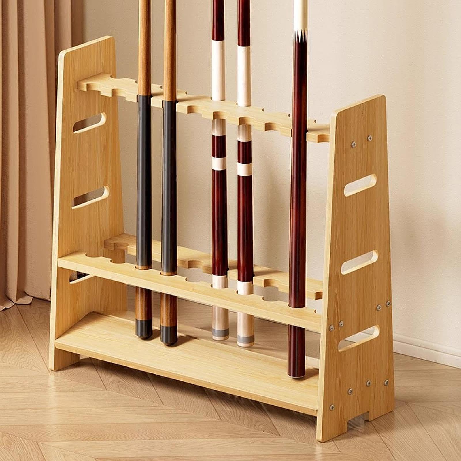 RAM game room WSLF AW 35.5 x 8 x 1.5 in. Wall Shelf with Cue Slot, Antique White