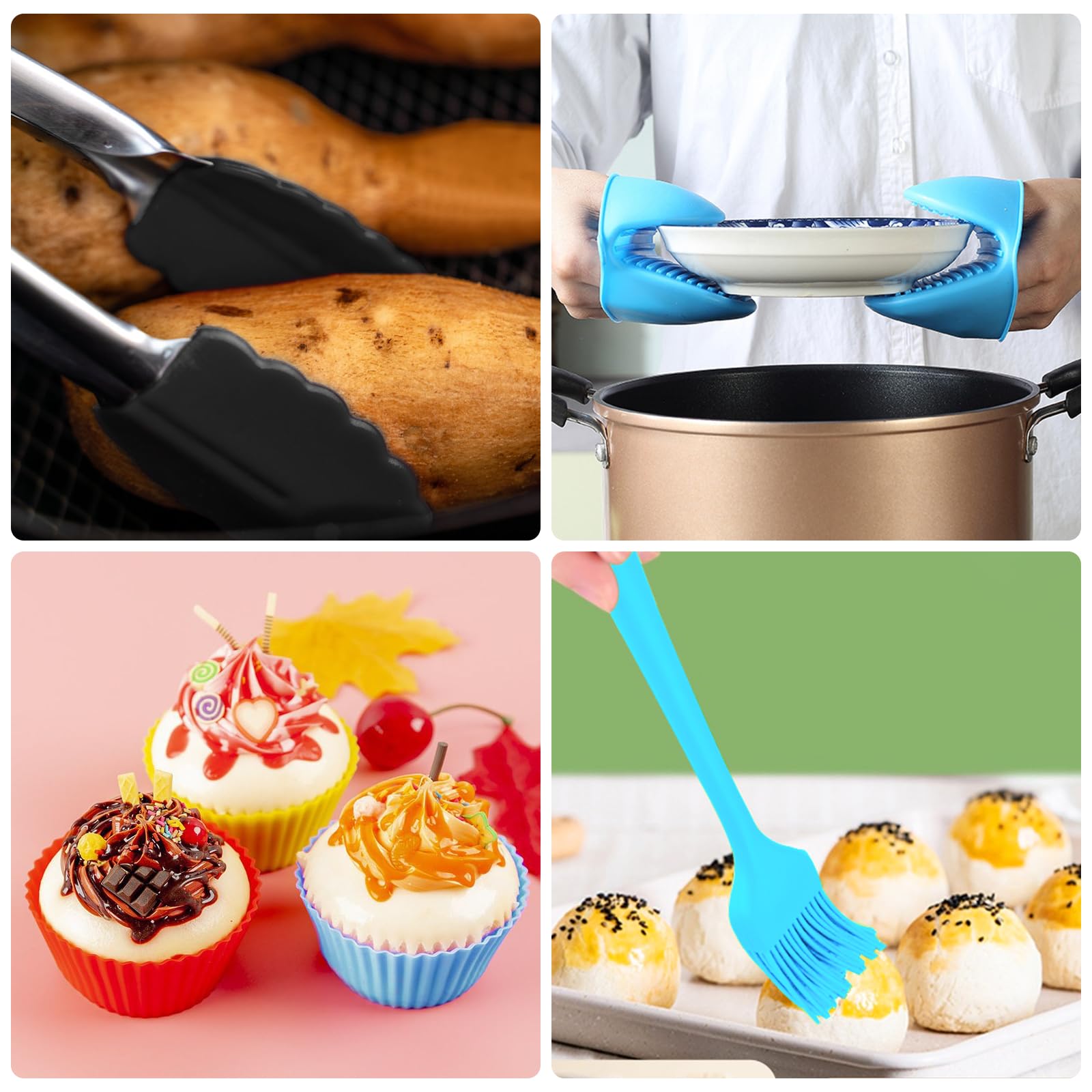 RISVOWO Accessori Per Friggitrice Ad Aria 13 Pezzi, 8 Inch Accessori Airfryer Senza BPA con 100 Fogli di Carta da Forno, Accessori Friggitrici Ad Aria Per Gowise/Phillips/Cozyna/Cosori