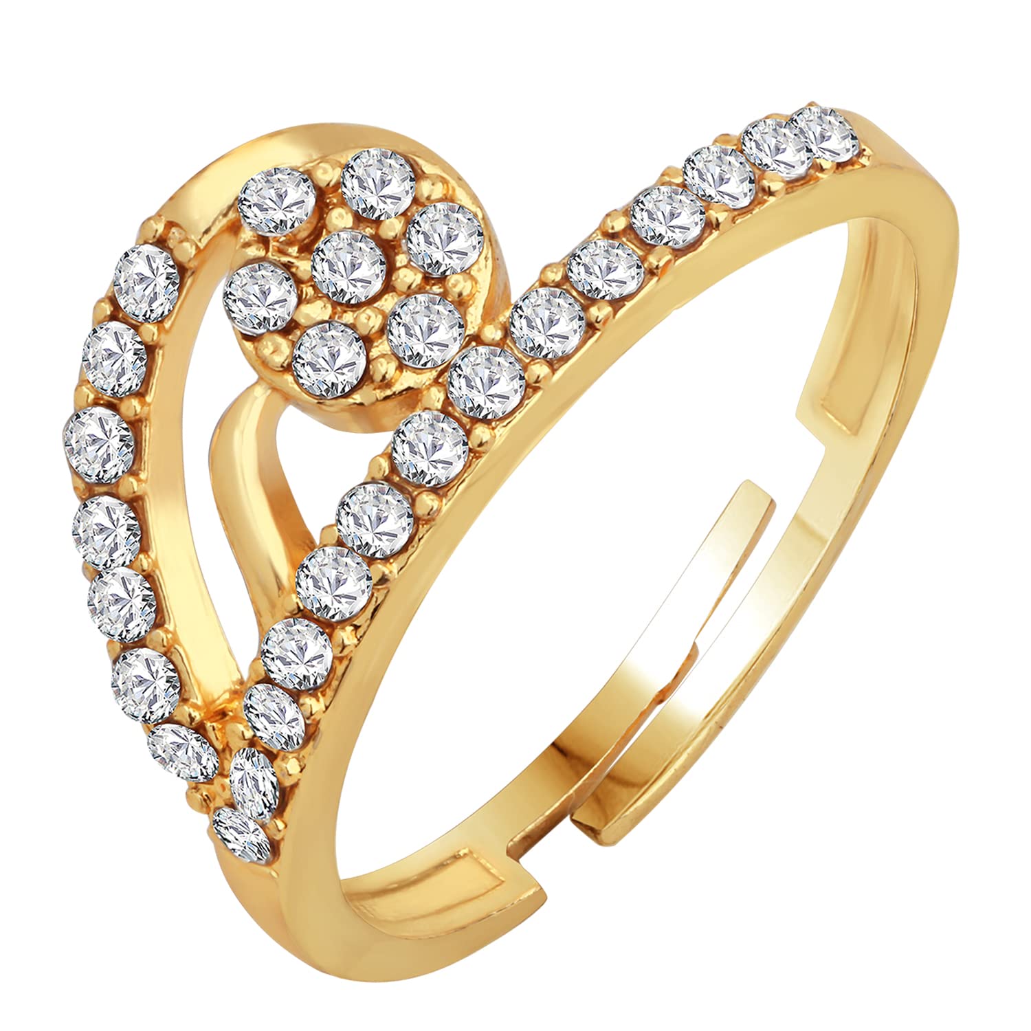 Mahi Beautiful Solitaire Crystal Stone Adjustable Finger Ring for Girls and Women (FR1103153GWhi) (B0BD51L9DJ) Amazon Price History, Amazon Price Tracker