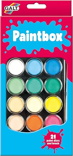 Galt Juguetes, caja de pintura, 21 discos de pintura y cepillo, a partir de 6 años