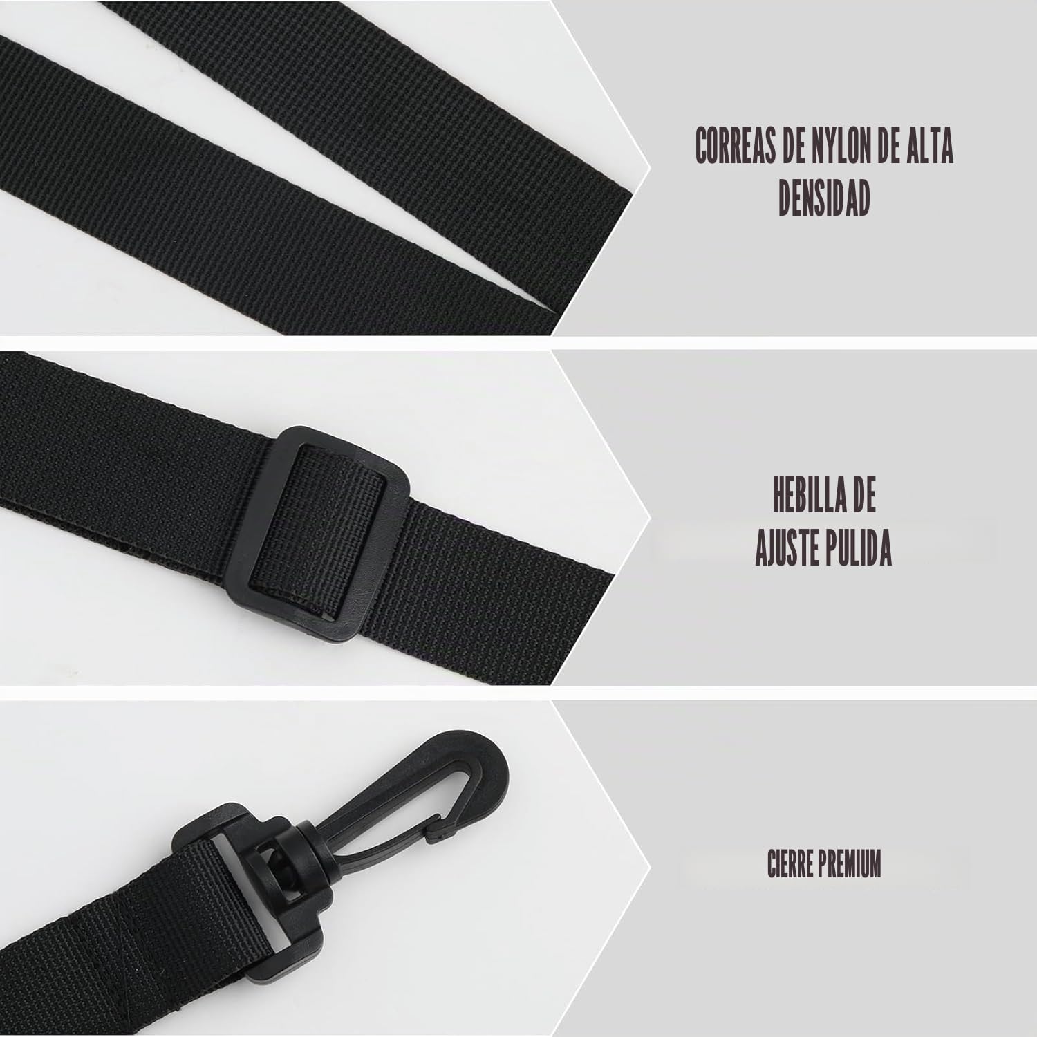 Conjunto de 2 Correas Universales de 25 mm Ajustables 75-135 cm - Correas Negras con Hebilla de Plástico Duro - Renueva tus Accesorios con Este Juego de Correas para Bolsas y Mochilas
