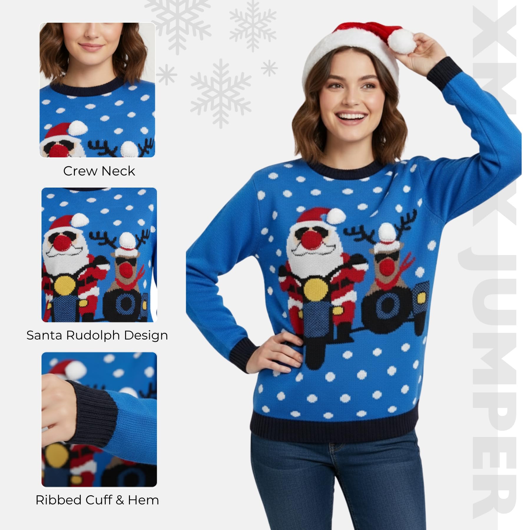 Nowy męski damski renifer gwiazda Boże Narodzenie sweter unisex nowość sweter top