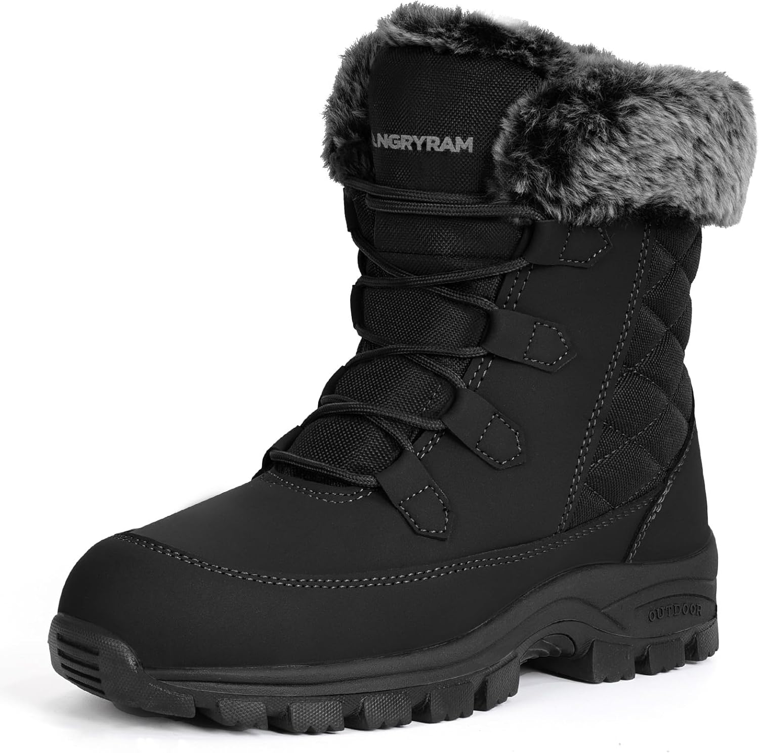ANGRYRAM Women's Winter Work Boots - Non Slip Insulation