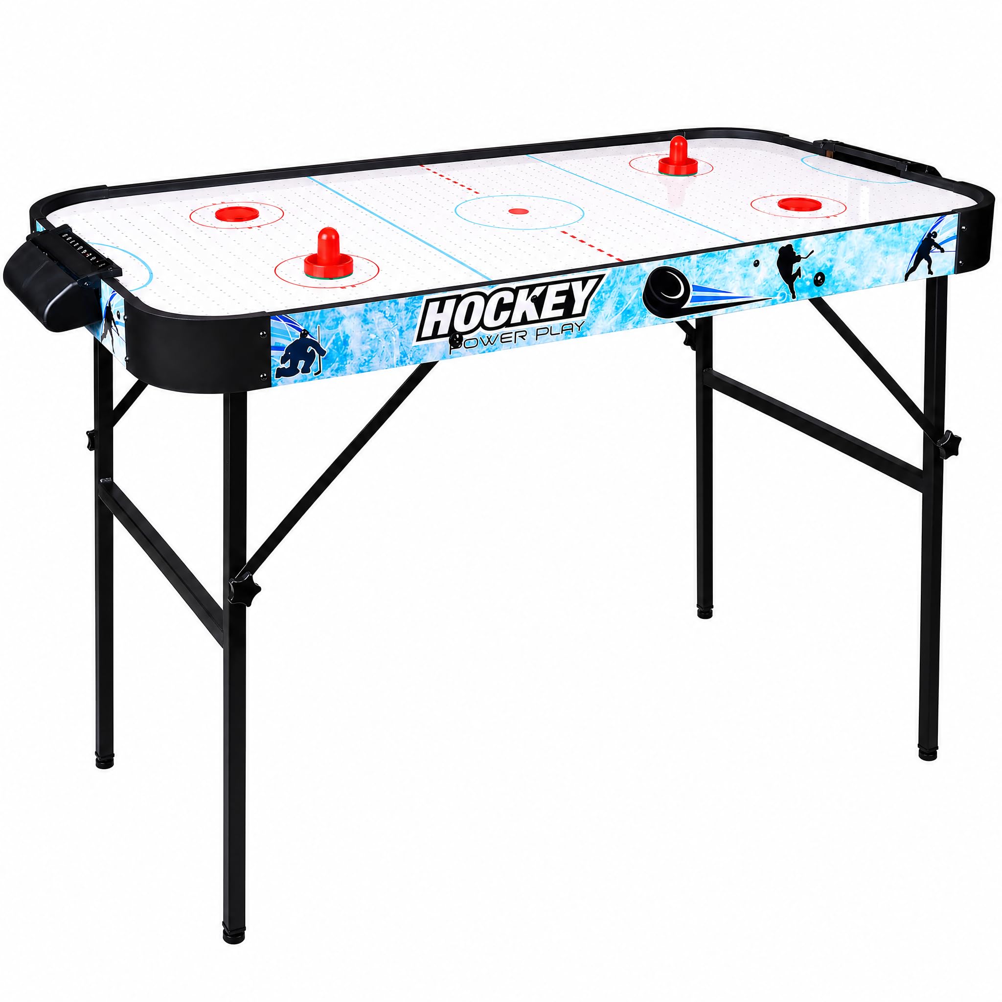 hotsizz Air Hockey Tisch, faltbar, 138 × 61 × 76 cm, ausgestattet mit zwei Schlägern und zwei Pucks, geeignet für Erwachsene und Kinder.