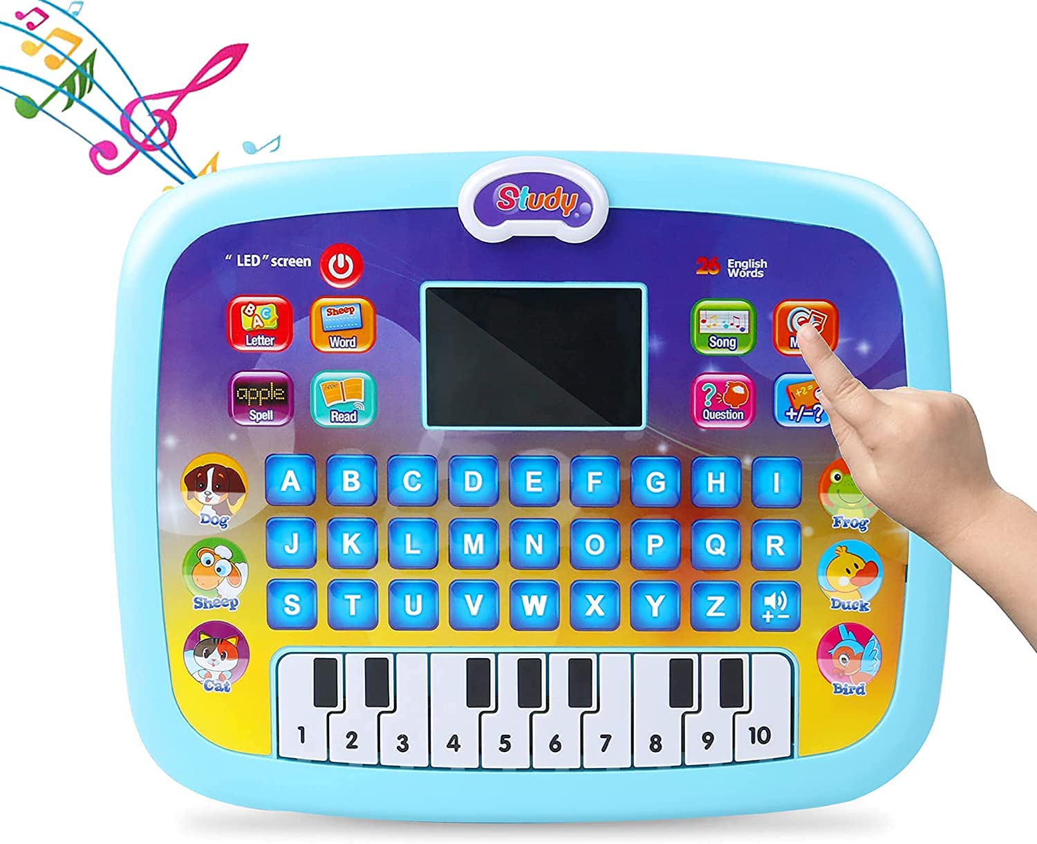 Trade Zone Learning & Education Toys, Multi Functional Baby Tablet Musical Toys with LED Light,Piano Display Screen for Numbers, Alphabet, Animals and Maths, Gift for Infants Toddlers Kids