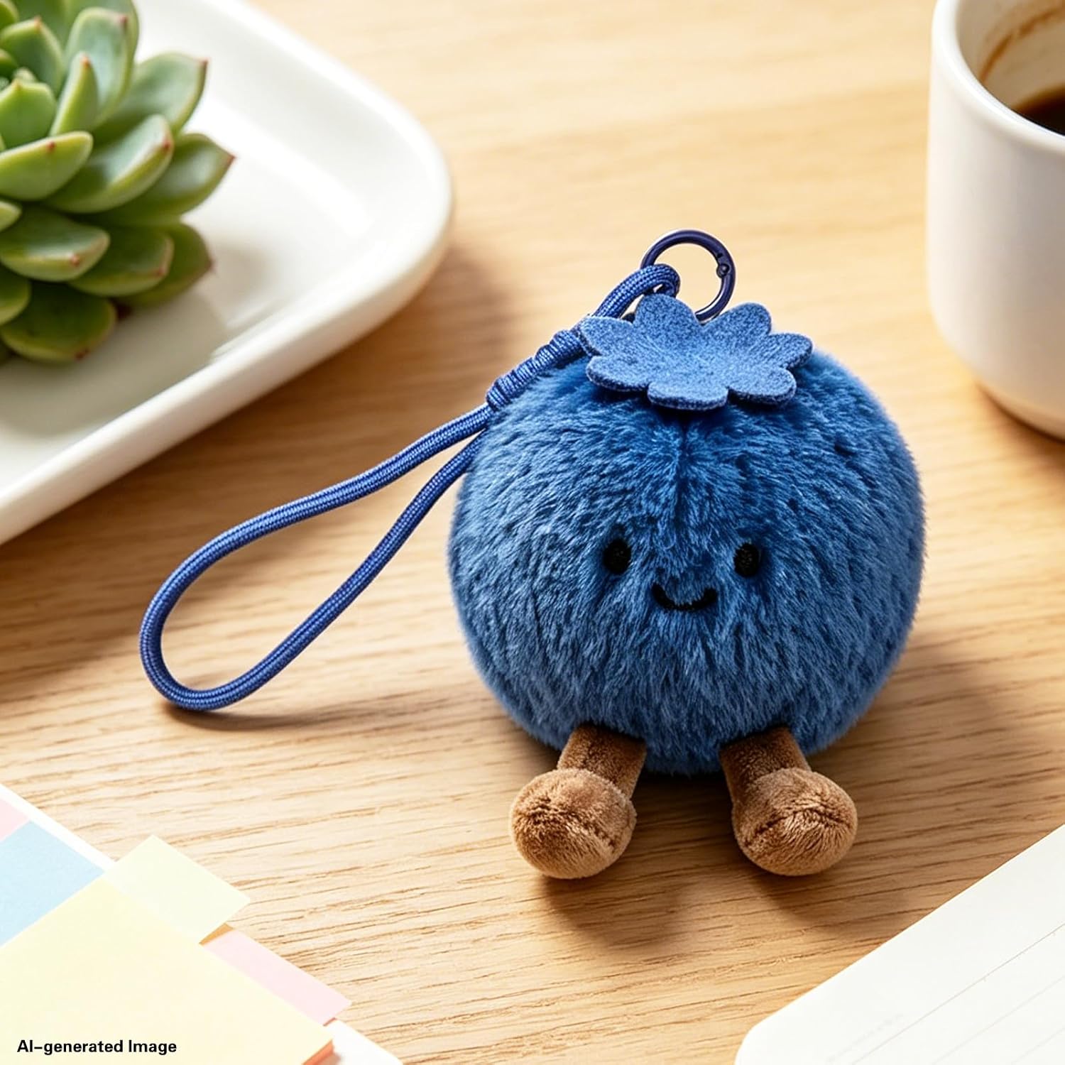 Plush Keychain Blueberry Charm for Women–Cute Keychains Bag Charms for Handbags Purses Backpacks & Car Keys | Birthday Gift