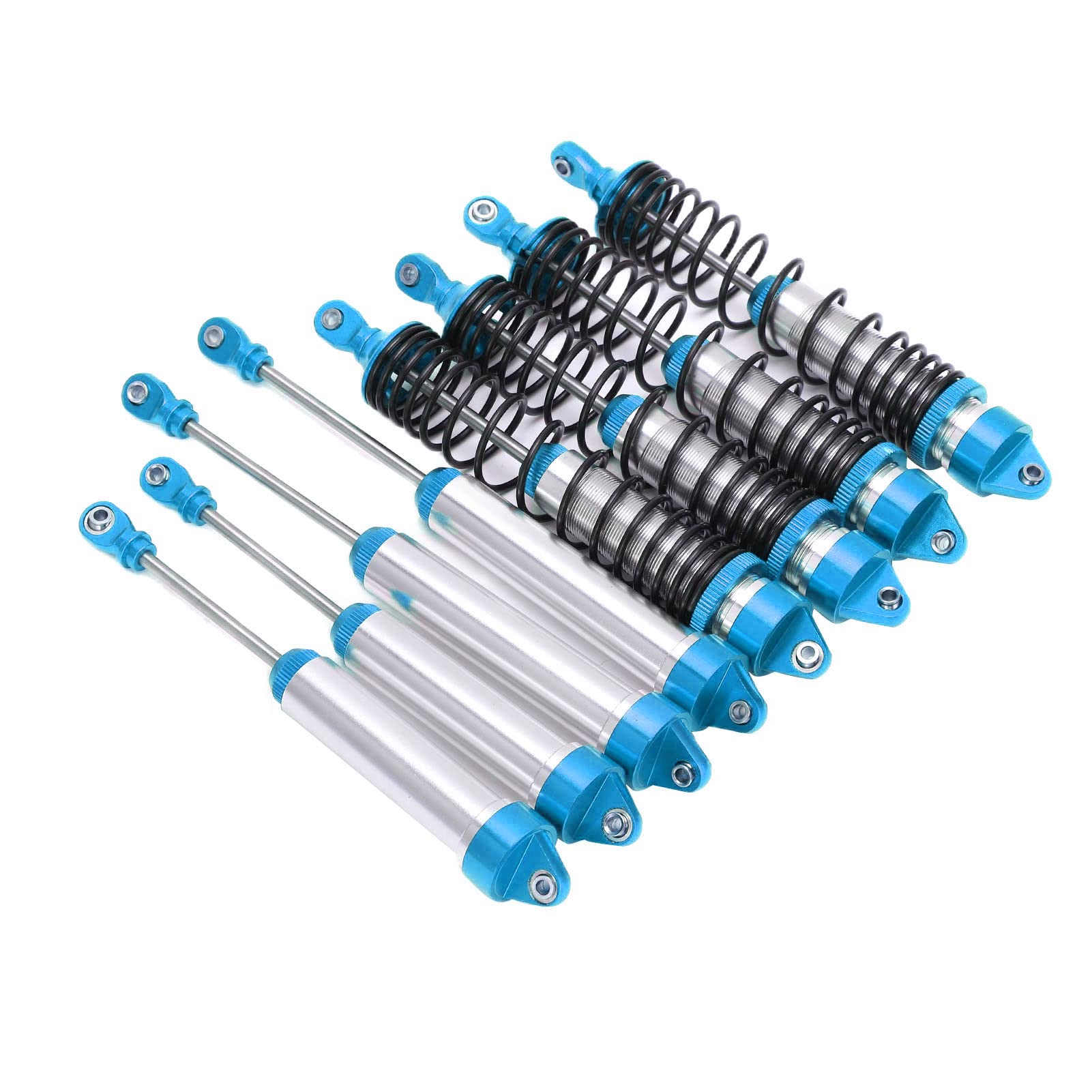 Set di Ammortizzatori RC Durevoli Ammortizzatori Anteriori e Posteriori in Alluminio Leggero per 1/7 UDR 4 Pezzi (Blu)