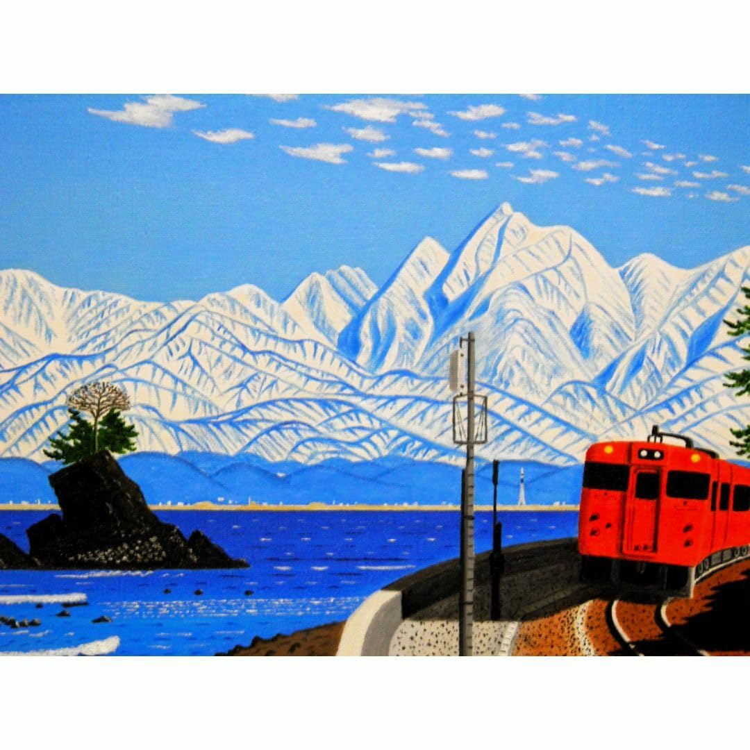 ★立山連峰と雨晴海岸・谷村一男肉筆油彩画・F6 Amazon.co.jp: 立山連峰と雨晴海岸谷村一男肉筆油彩画F6額付