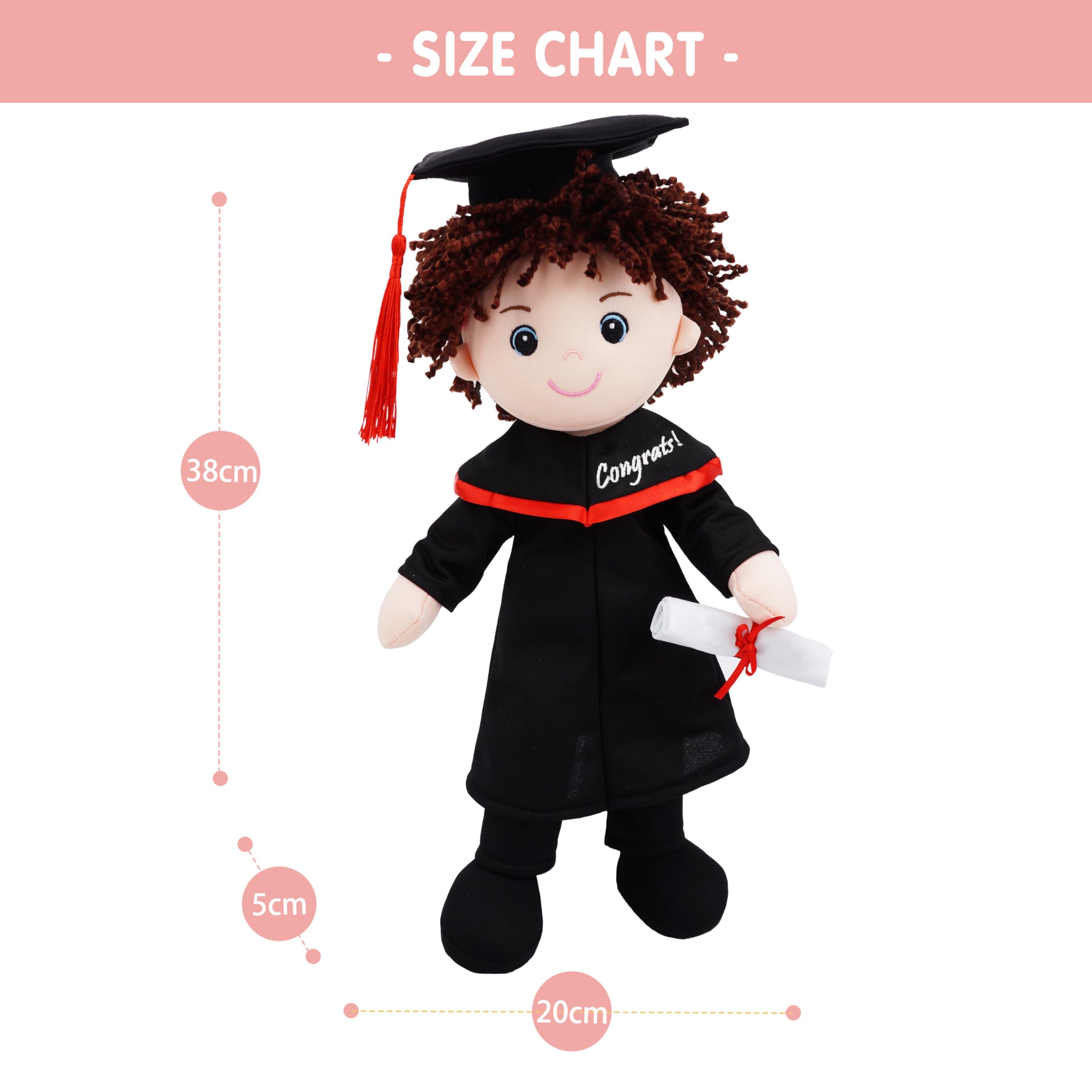 Lullaberry 38cm Snuggle Cutie Graduation Gifts, Soft Plush Dolls with Cap and Gown - Image 4
