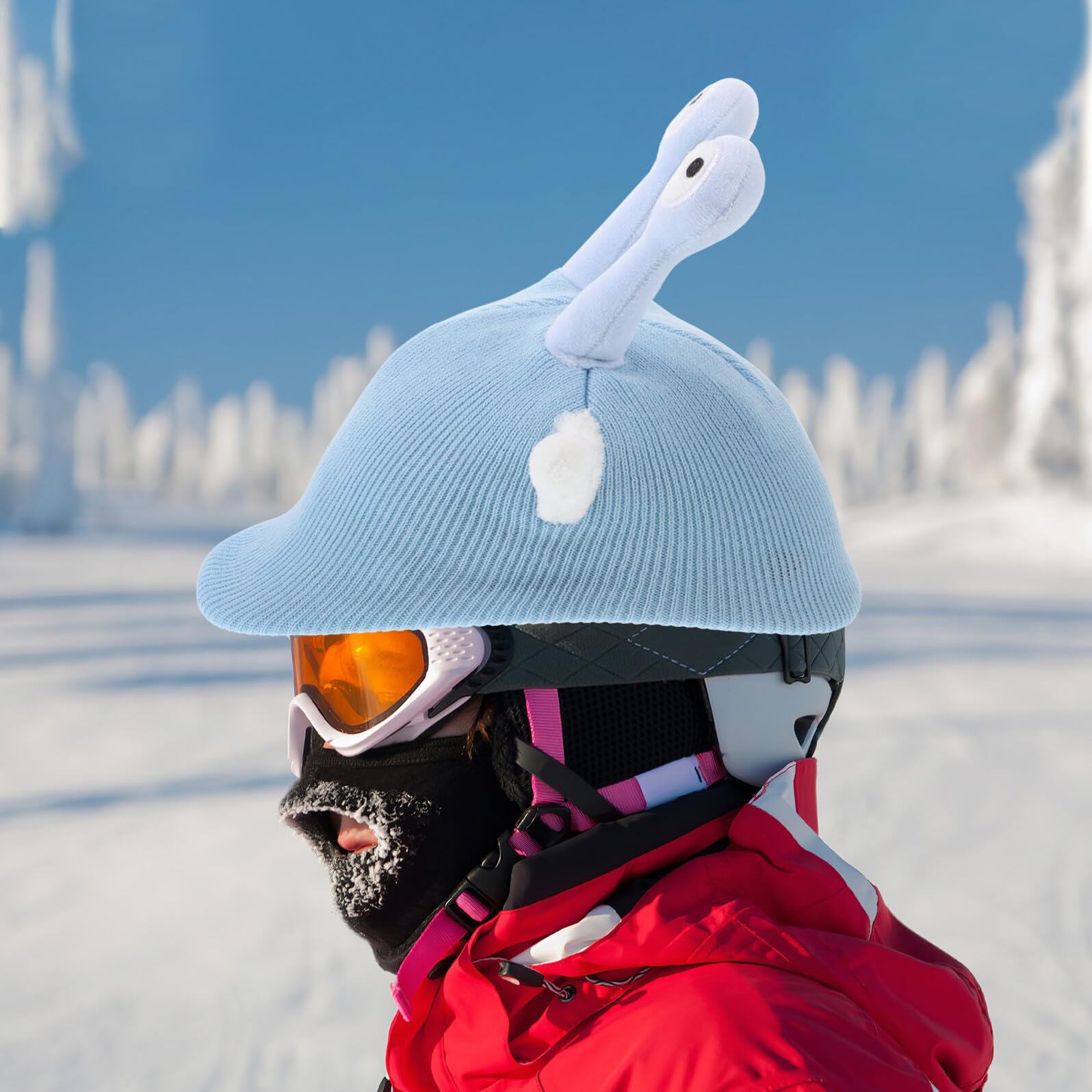 SUPVOX 2 Pezzi Copertura per Casco da Sci in Filato con Design Cartone Animato Alieno, Protezione e Stile Vivace per Sport Invernali e Sci