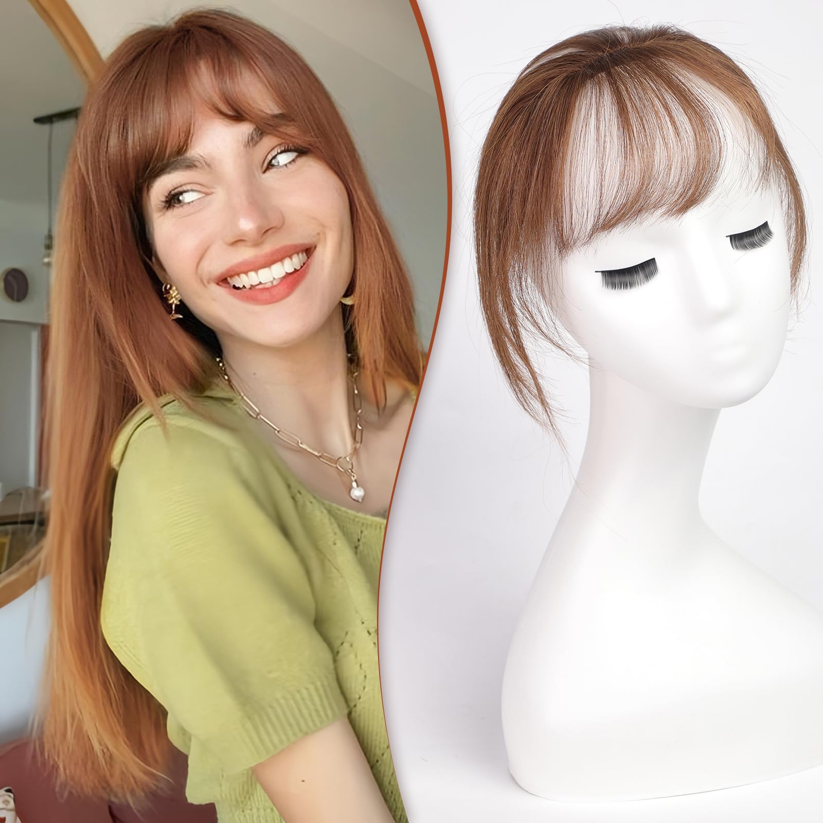 HAIRCUBE Bangs Hair Clip in Bangs 100% Real Human Hair Bangs Clip in Hair  Extensions Fake Bangs 360° Clip on Bangs Air Bangs Hairpieces for woman