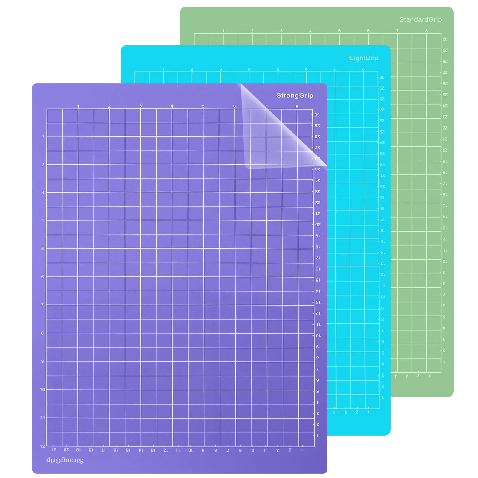 3 Pieces Cutting Mat for Cricut-Joy-Xtra, A4 Cutting Mats for Plotter, Crafts, Patchwork (StandardGrip, LightGrip, StrongGrip)