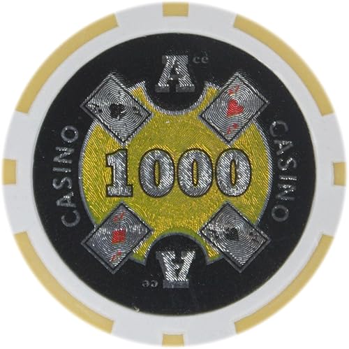 Vista 23 de Brybelly Ace Casino Poker Chip - Compuesto de arcilla pesada de 0.49 oz, paquete de 50 Rojo ($5 Red)