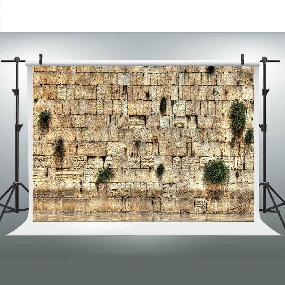 LUCKSTY 7x5FT Western Wall Jerusalem City Photography Backdrop for Pictures, Israel Background, Photo Booth Studio Props BJLHLU184