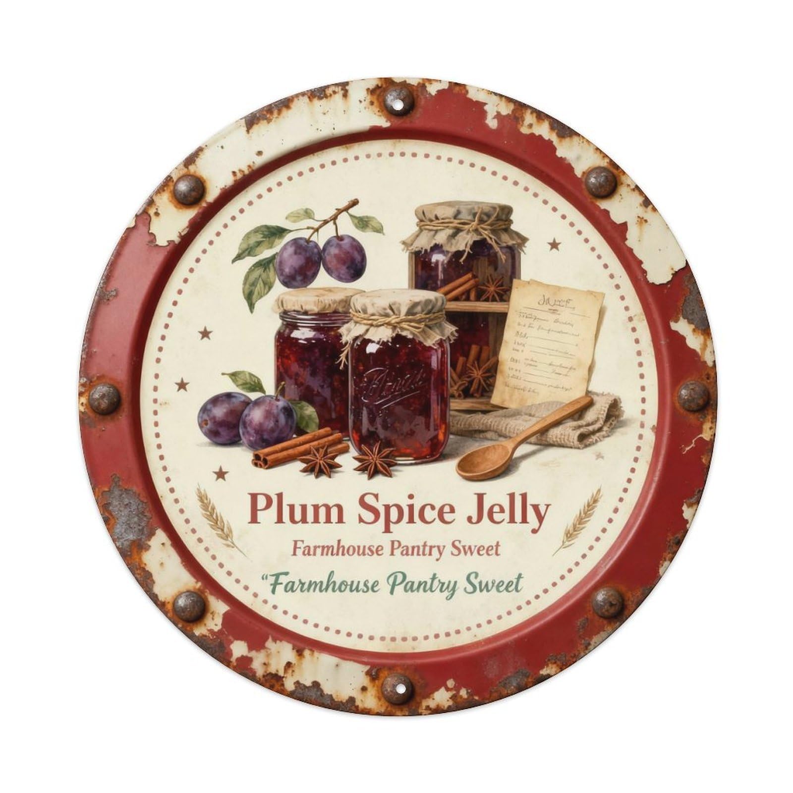 Plum Spice Jelly Metal Tin Sign Plaque