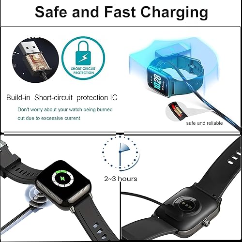 Miniatura 5 de Cargador para reloj inteligente GloryFit T80 T70 T60 T50 P99 P98, espacio entre pines de 0.157 in Cable de carga magnético USB C para Puqo T80, CHO