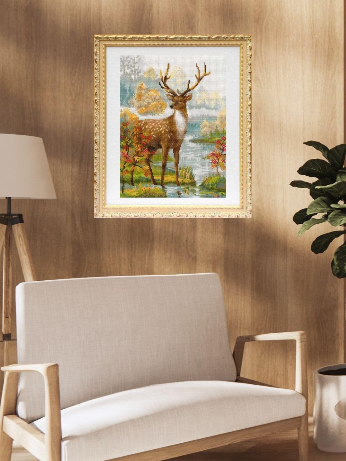 RIOLIS - Deer 1077, Animals Cross Stitch Kits 11,81" x15,75, Counted Cross Stitching Kits for Beginners & Advanced, Animal Embroidery Kit