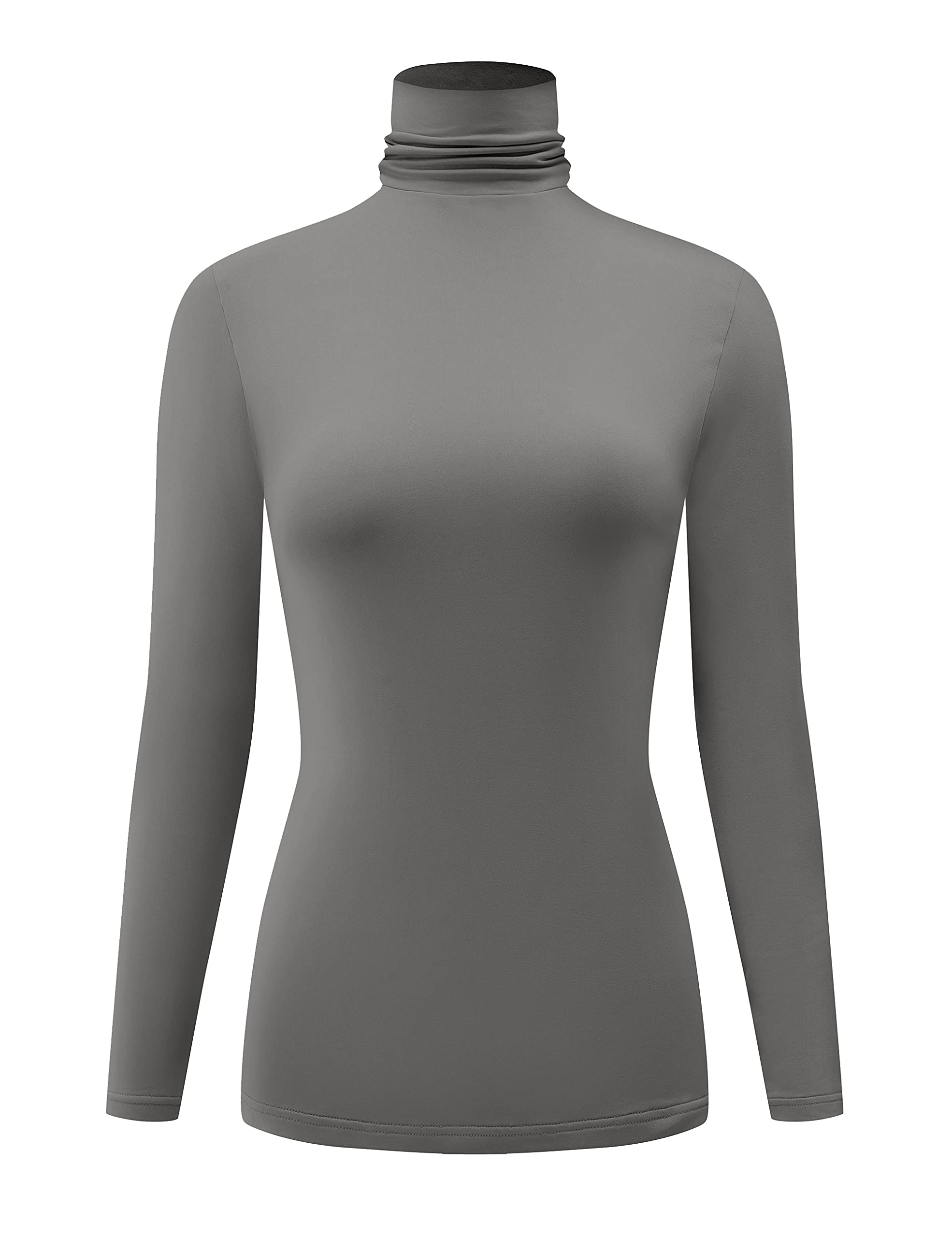 Kindcall Casual Turtleneck Tops Lightweight Long Sleeve Soft Thermal Shirts for Women