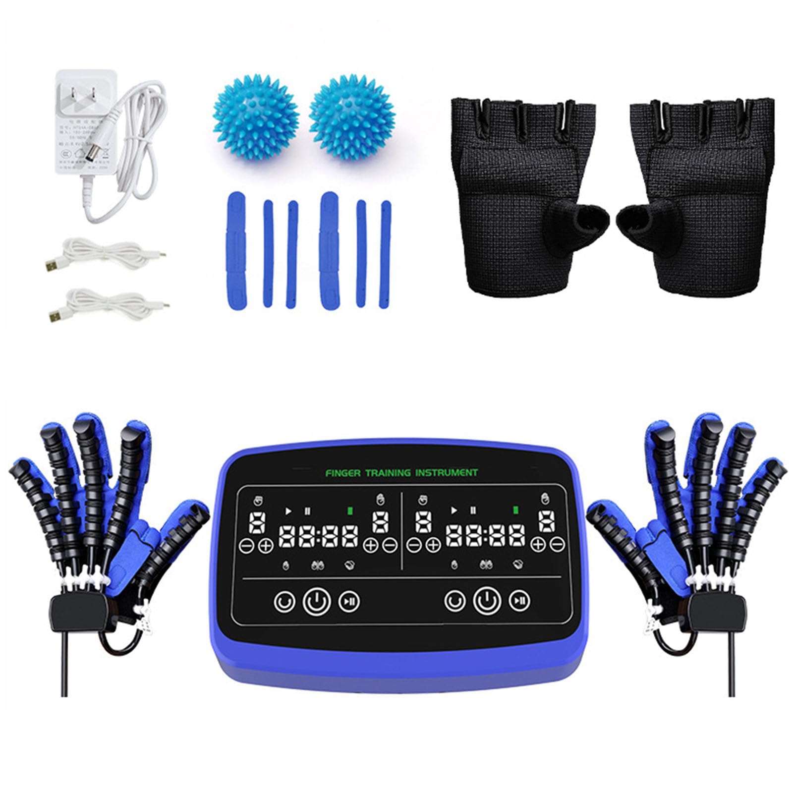 rehabilitacion mano juegos ancianos Juego de siete piezas,para manos artrosis ,Equipo de ejercicio para dedos，Dispositivo de terapia de mano, manejo del dolor y diseño portátil(Size:S,Color:Azul)