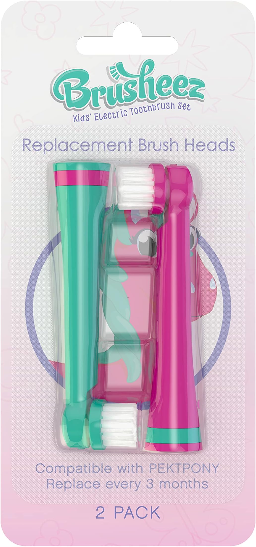 Brusheez® Electronic Toothbrush Replacement Brush Heads 2 Pack (Prancy The Pony)