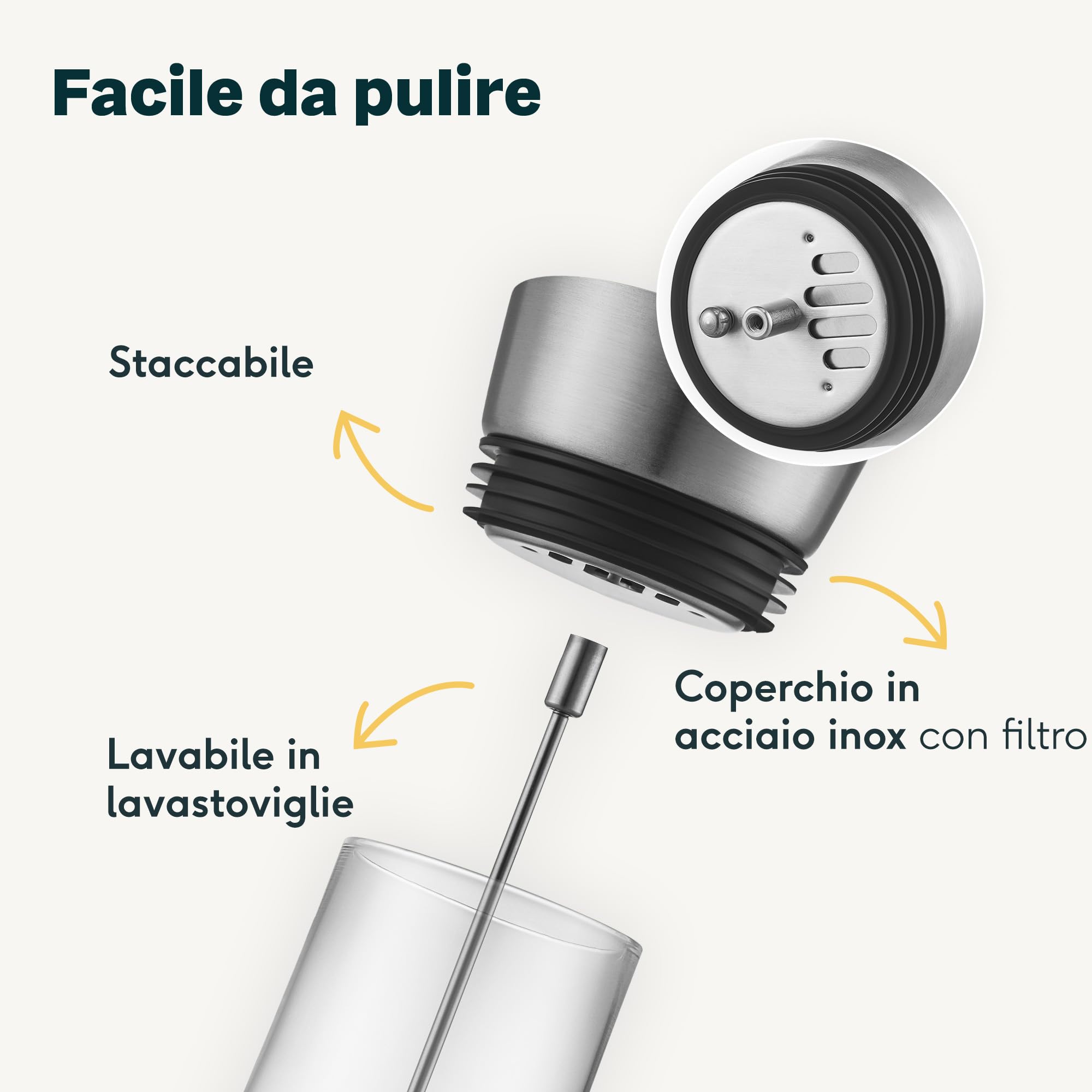 SILBERTHAL Caraffa vetro 1 litro - Per acqua refrigerata e spritz - Brocca con coperchio senza BPA