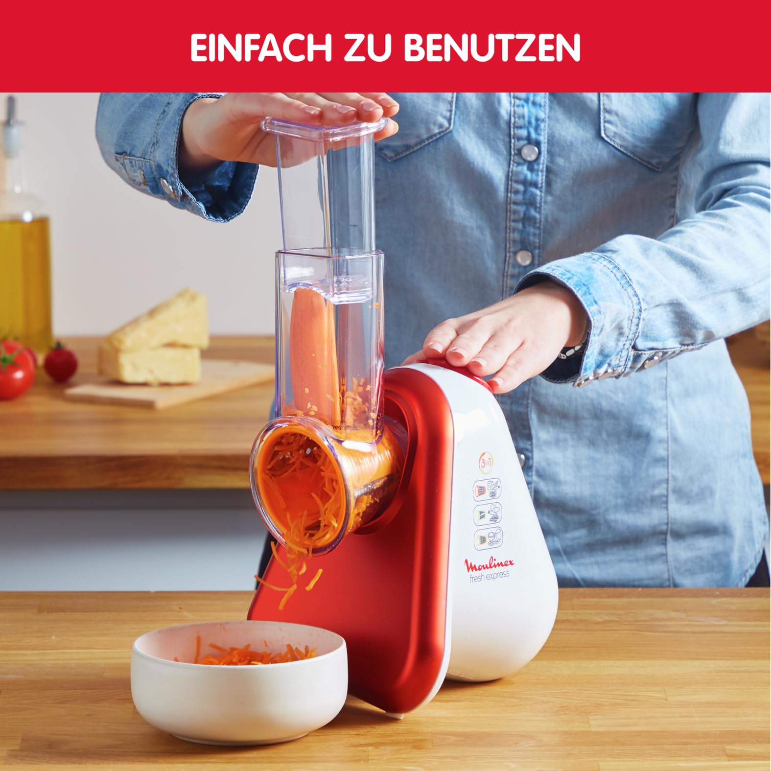 Moulinex Fresh Express 3 in 1 Elektrisches Schnitzelwerk – Bild 6