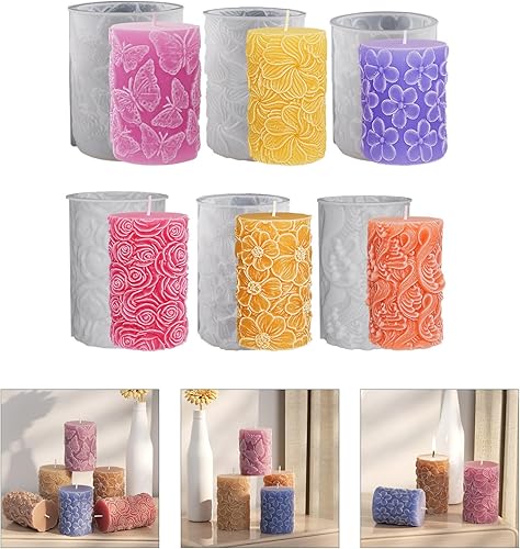 Miniatura 3 de Moldes cilíndricos de silicona para manualidades, yesos para manualidades, molde para velas, molde de adorno de mesa, molde antiadherente hecho a