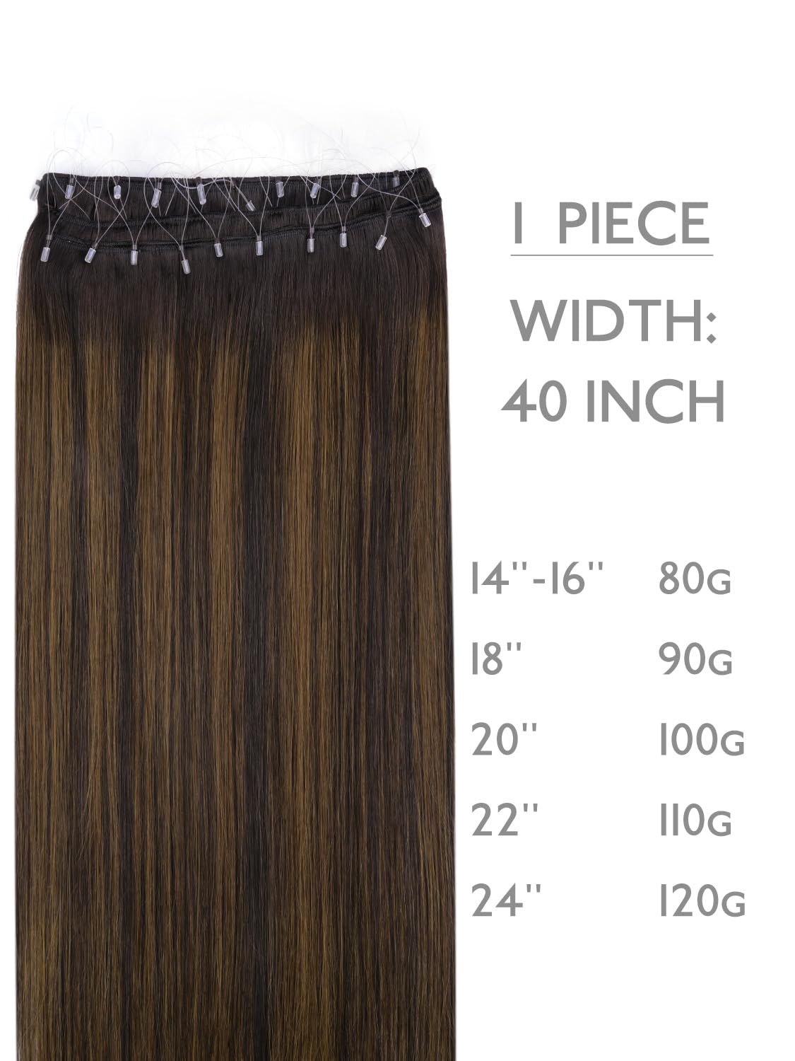 WENNALIFE Remy Human Hair Weft Extensions, Soft Reusable Sew-In Weft