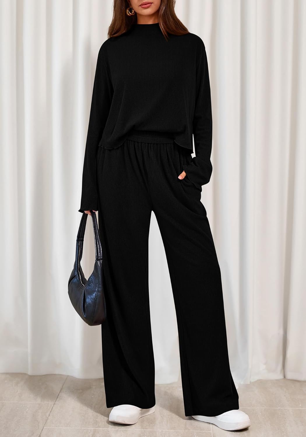 BTFBM Women's Two Piece Outfits 2025 Fall Trendy Sweatshirt Pants Tracksuit Jogger Sweatsuit Lounge Matching Sets - Image 2