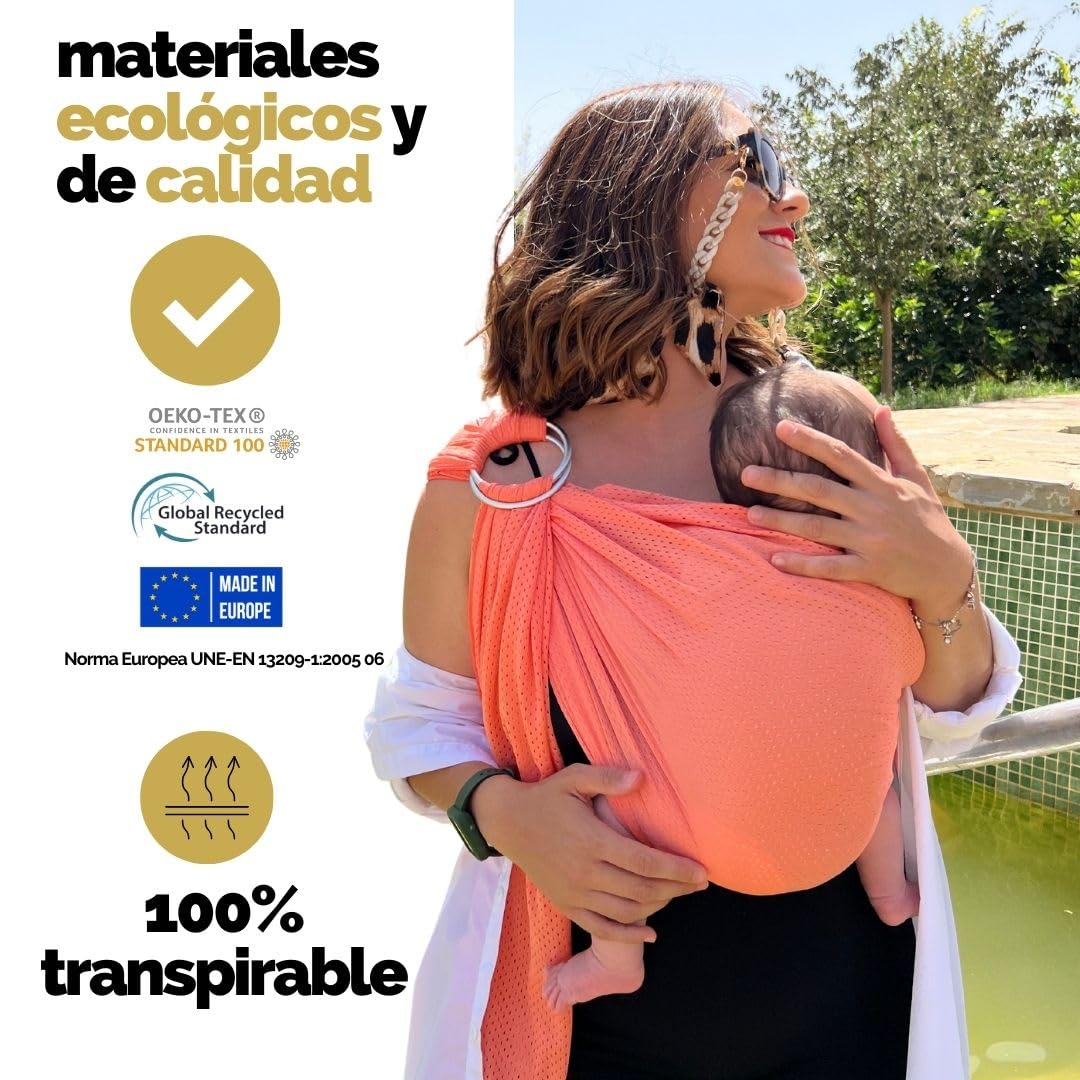 Amarsupiel | Bandolera Portabebe de Agua | Ergonómica y Ajustable | Porta bebes de 0 a 36 meses | Tejido OEKOTEX | Portabebés Ideal para Verano | Hasta 15kg — view 8