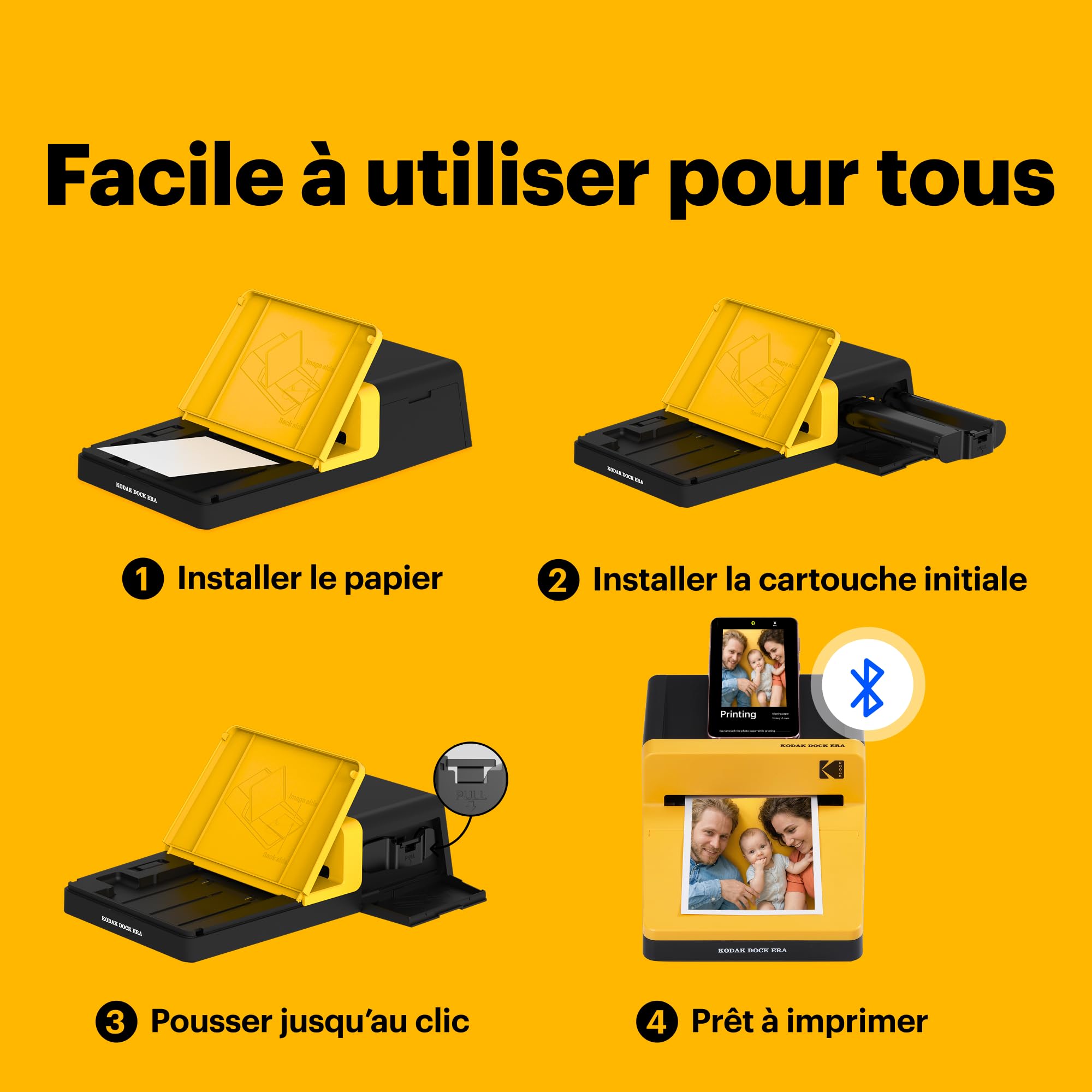 KODAK Dock Era Imprimante Photo 10x15cm avec Dock, 10 Feuilles