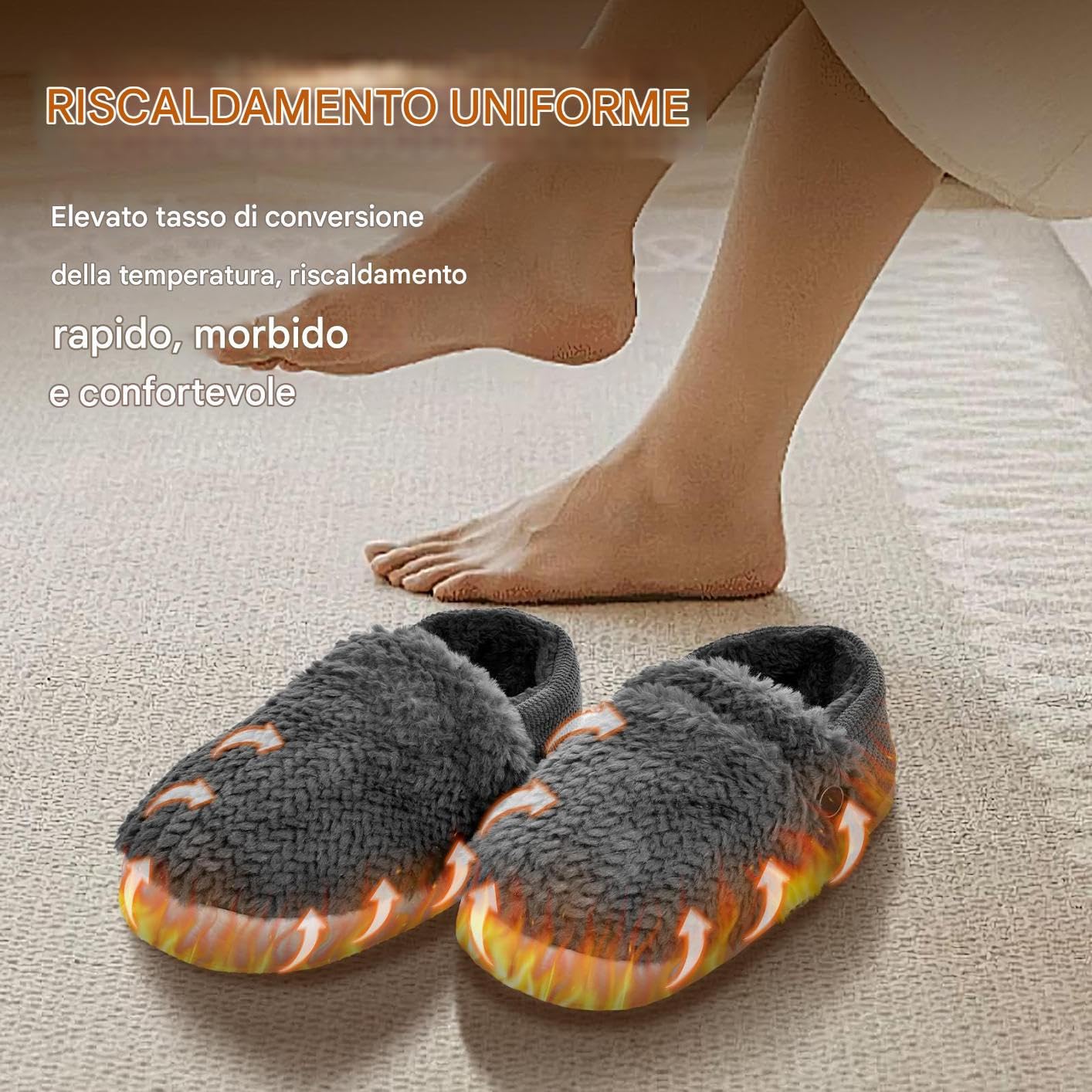 Pantofole Riscaldanti Stivali Portatili Lavabili Morbidi
