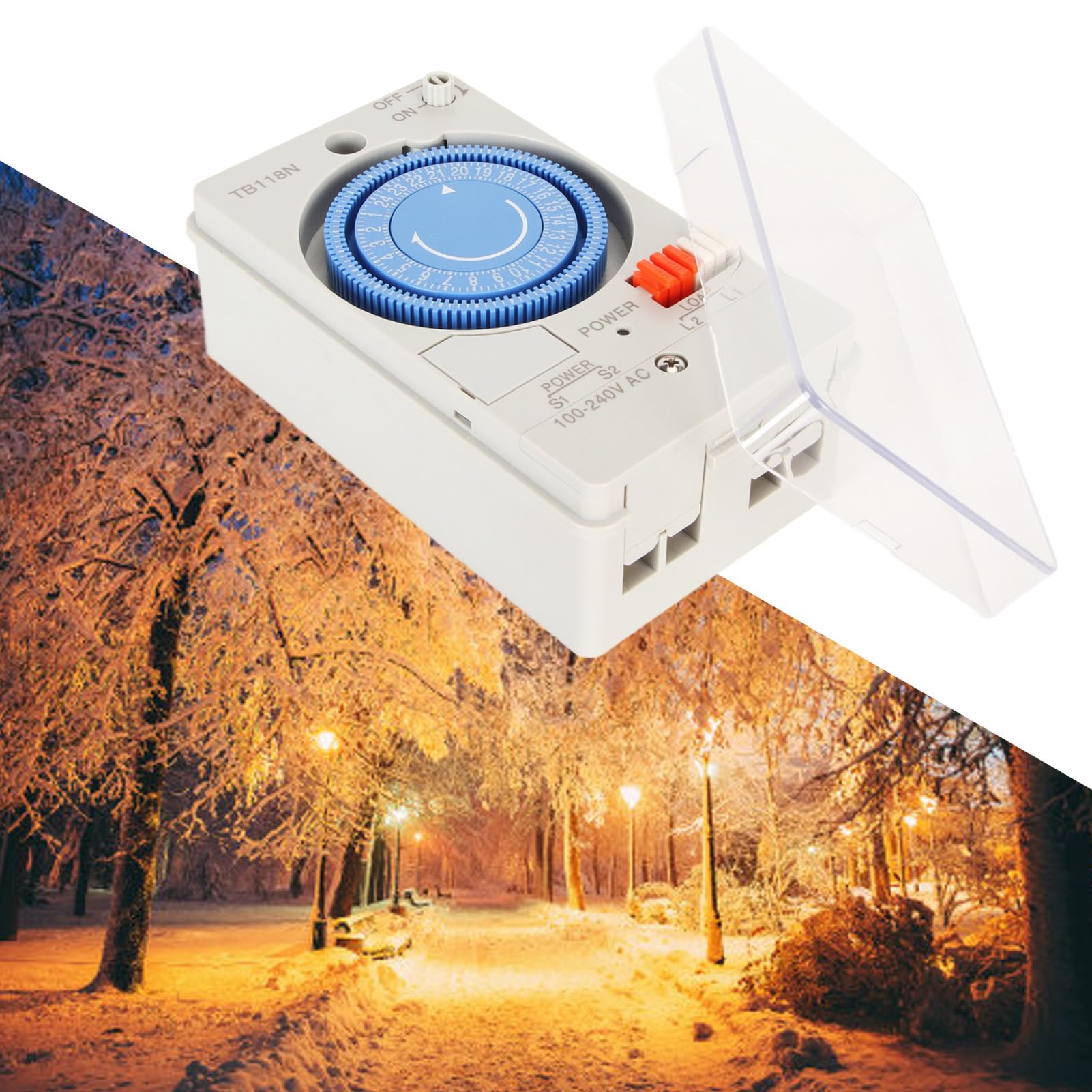 BORDSTRACT TB118N Mechanischer Zeitsteuerungsschalter, 15 Minuten minimaler mechanischer Timer 100 240 V AC für die Heimküche im Freien