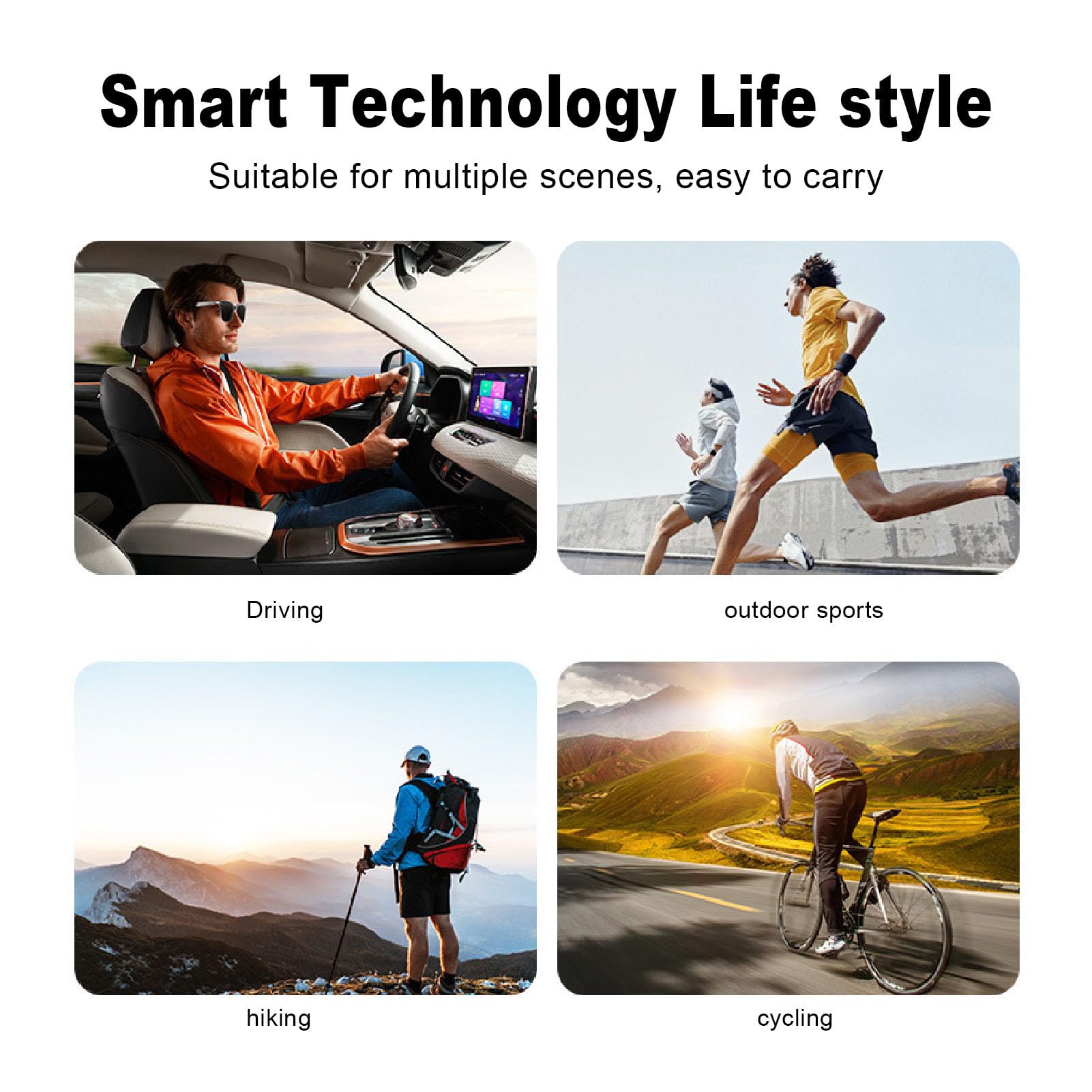 Topiky Bluetooth Audio Smart Lunes, Lunettes Intelligentes pour Femmes Hommes, Lunettes de Soleil Bluetooth Polarisées, Lunettes Bluetooth Ouvertes avec Micro et Haut-parleurs,