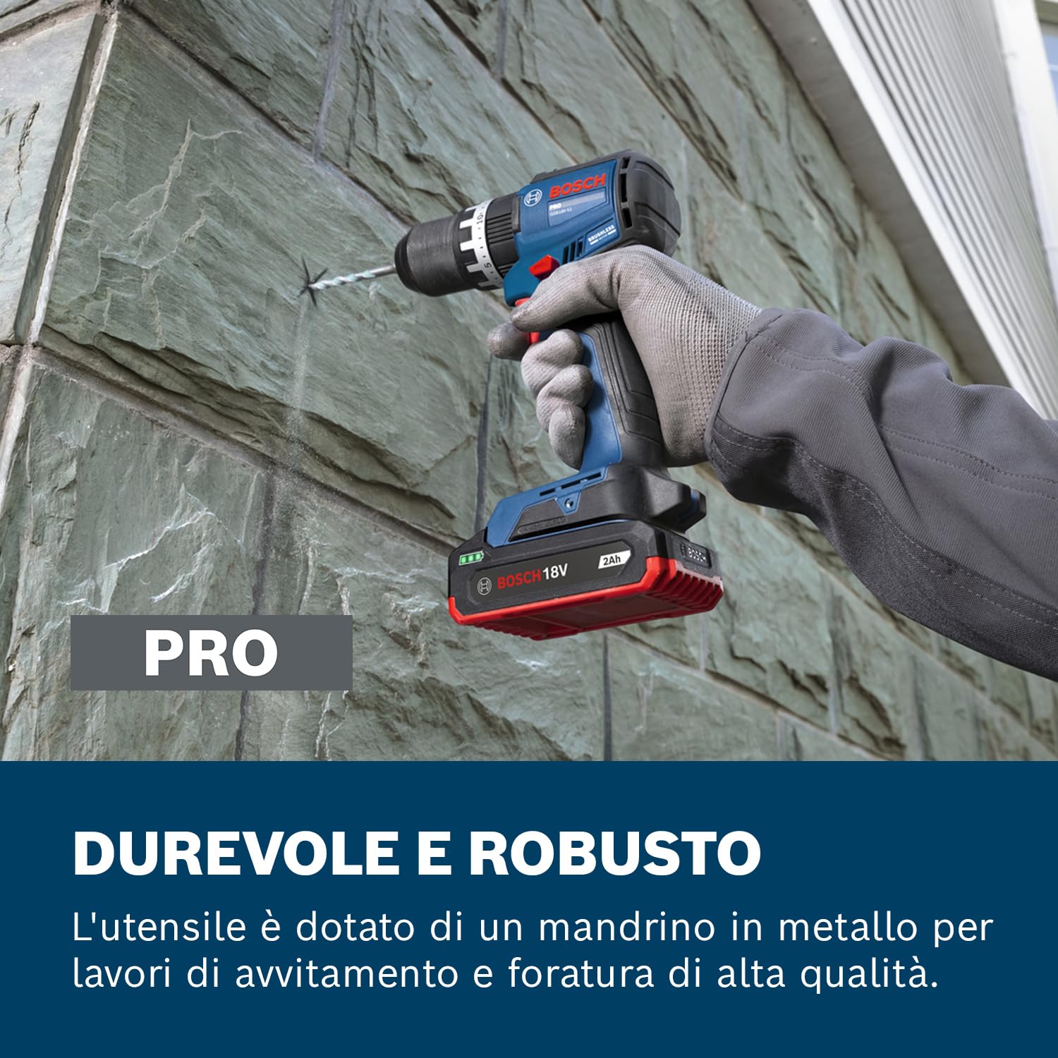Bosch PRO 18V System Trapano-avvitatore a percussione a batteria GSB18V-52