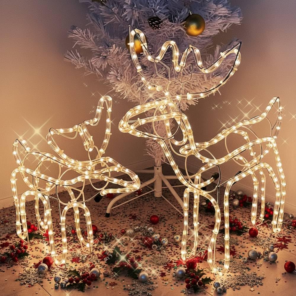 トナカイ イルミネーション モチーフ ダッシュトナカイ ゴールド 屋外