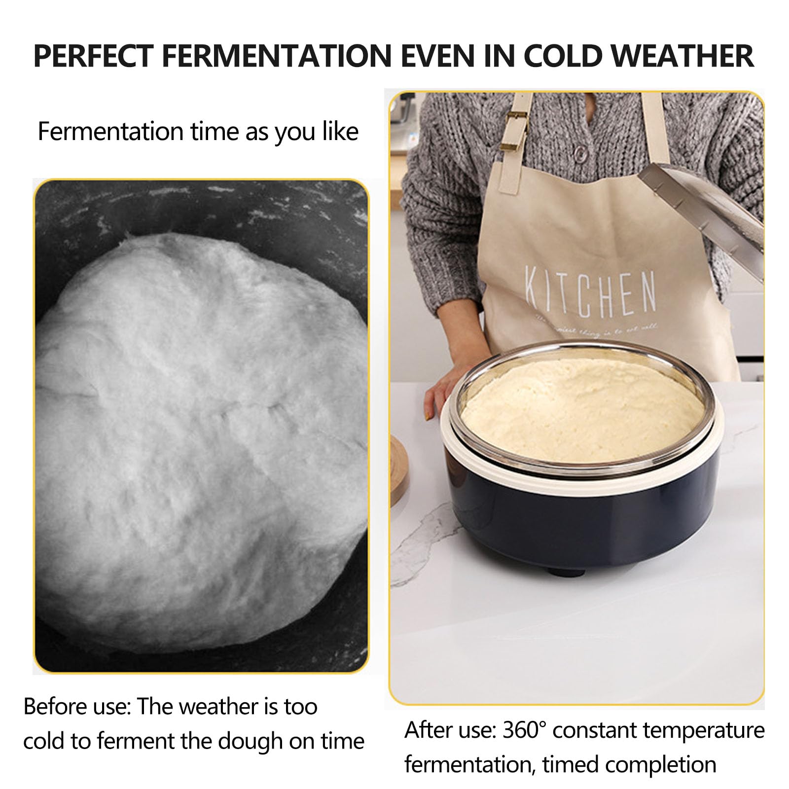 Machine de Fermentation du Pain 5 L – Température réglable 20-55 ℃, Boîte Automatique avec Doublure en Acier Inoxydable