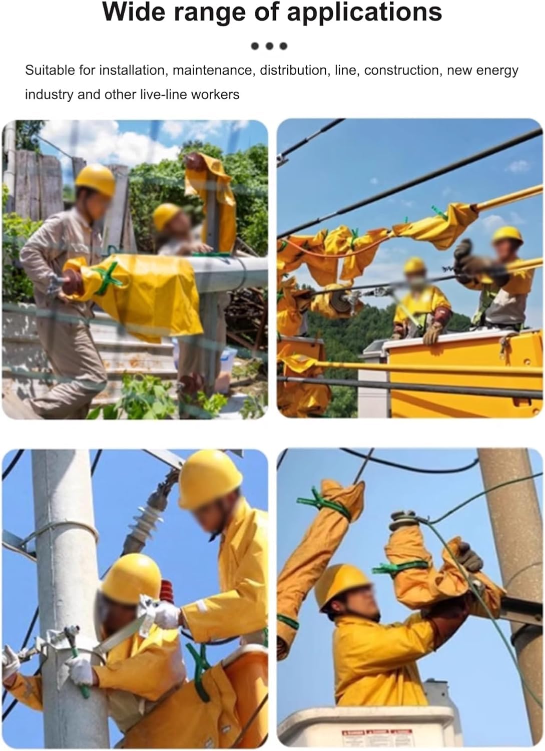 Sicherheits-Arbeitsmatte Isolierdecke for Elektriker, Hochspannungs-Isolierausrüstung mit Clips(0.4KV - 100x100cm(39.4x39.4in))