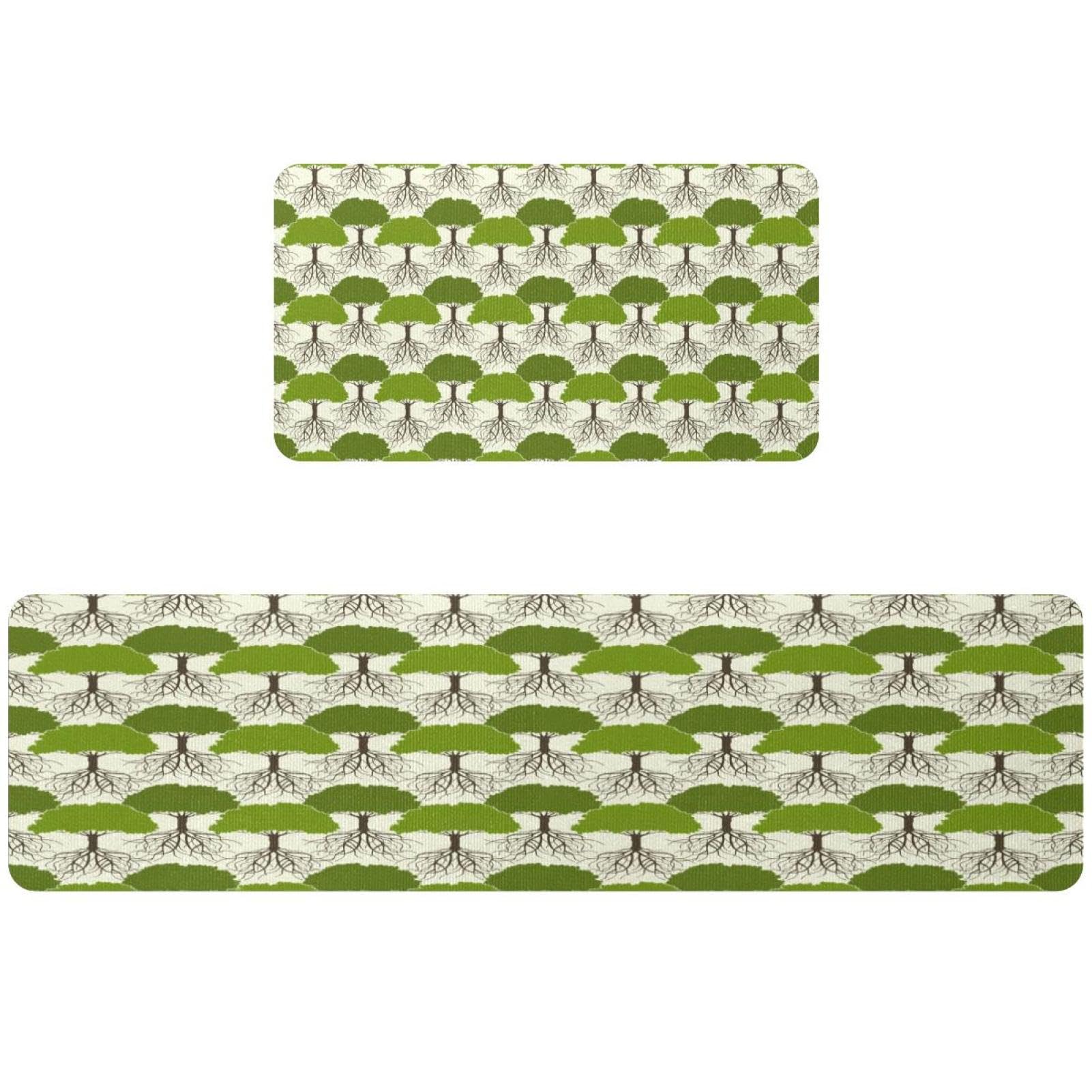 Tapete de cocina lavable VAPOKF de 2 piezas, alfombra antideslizante para pasillo y lavado