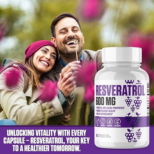 Miniatura 4 de Resveratrol Pure  # 1 nuevas píldoras de suplemento de resveratrol con absorción máxima para antienvejecimiento, función cognitiva, rica en