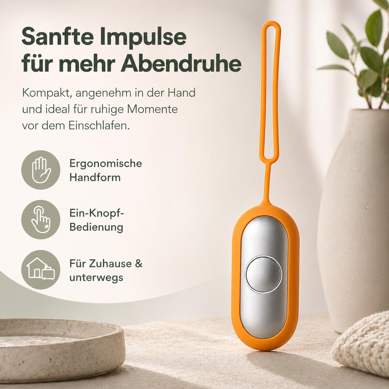 Calmbeez Gerät mit USB Aufladung für Entspannung und besseren Schlaf, tragbar, kompakt, Grün