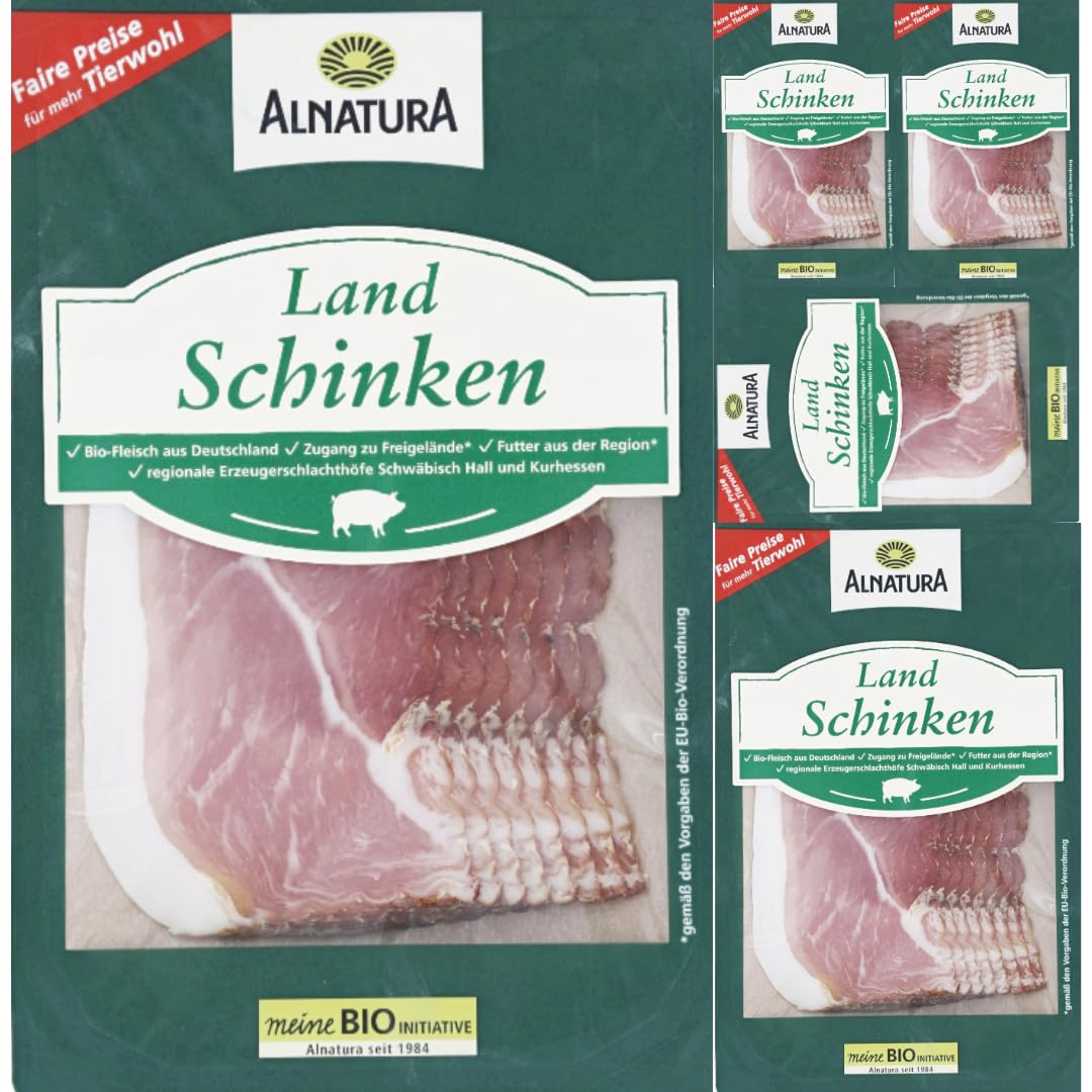 Alnatura Land Schinken 70 gramm x 5 Stück [Frischegarantie]