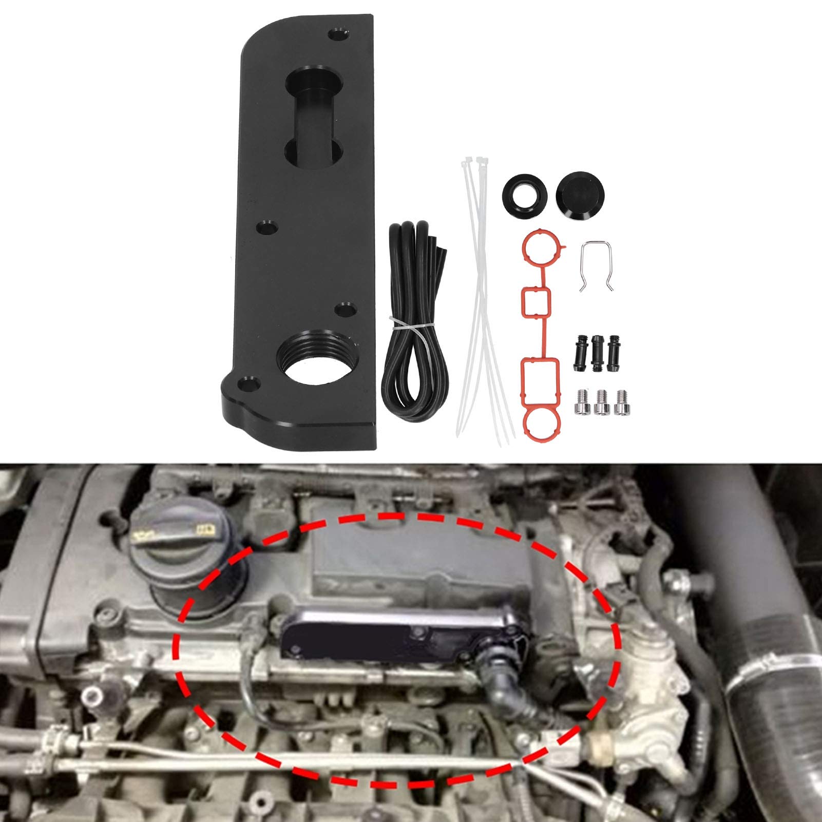 Pcv Blanking Plate, Pcv Delete Aluminum Alloy for Tts 2.0T Fsi Mk2 2009-2015 for Tt 2.0T Fsi Mk2 2008-2015