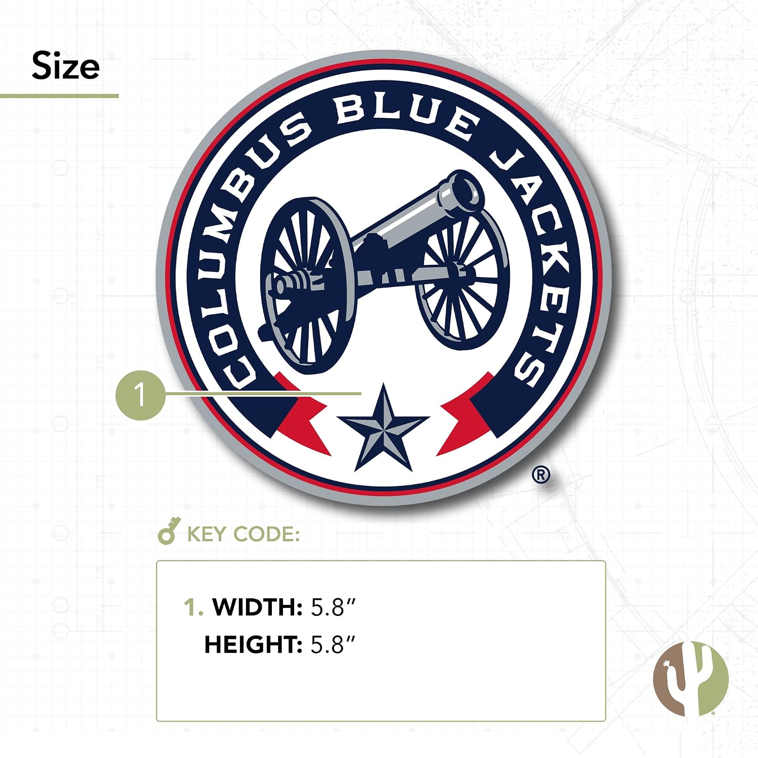 Desert Cactus Columbus Blue Jackets Team NHL National Hockey League Sticker Vinyl Decal Laptop Water Bottle Car Scrapbook (Individual B)