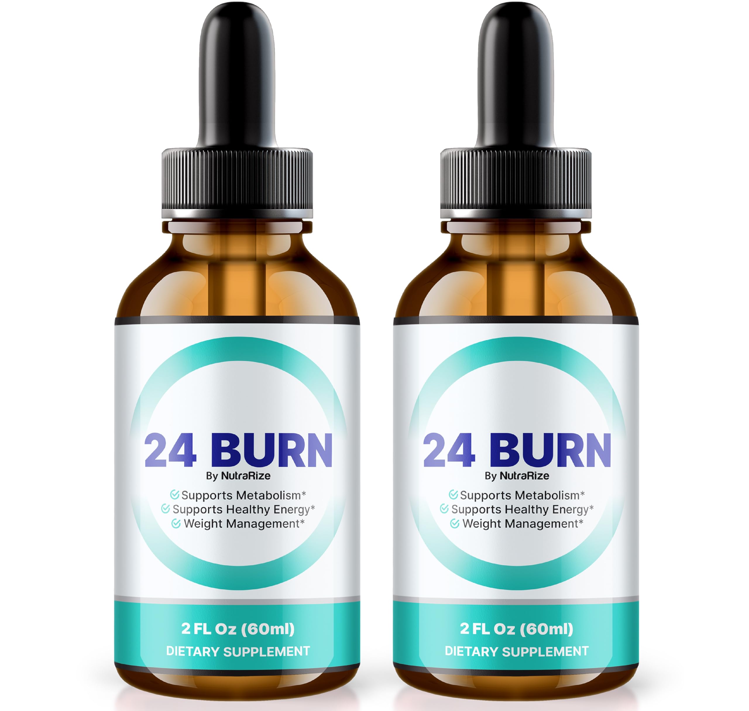 NutraRize (Pack of 2 24 Burn Drops, All-Natural 24Burn Liquid Supplement, Official Nutritional Formula to Support a Healthy and Active Lifestyle, Gotas Reviews (60 Servings)